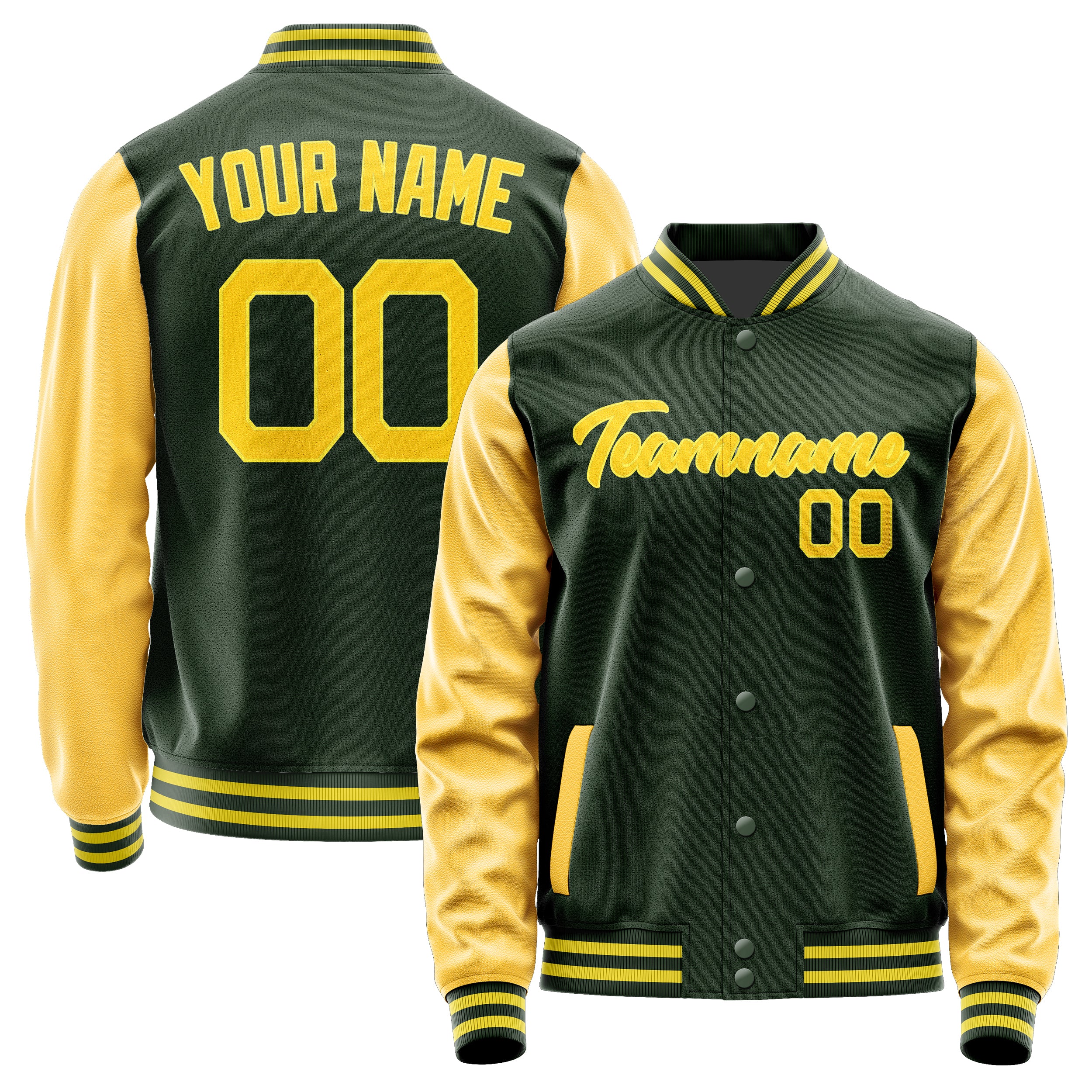 Custom Dark Green Gold Jacket JA0606300626B22630