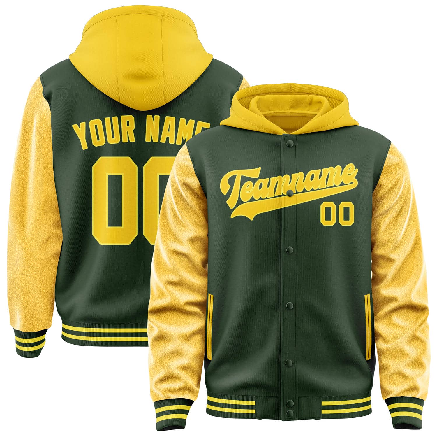 Custom Dark Green Gold Jacket