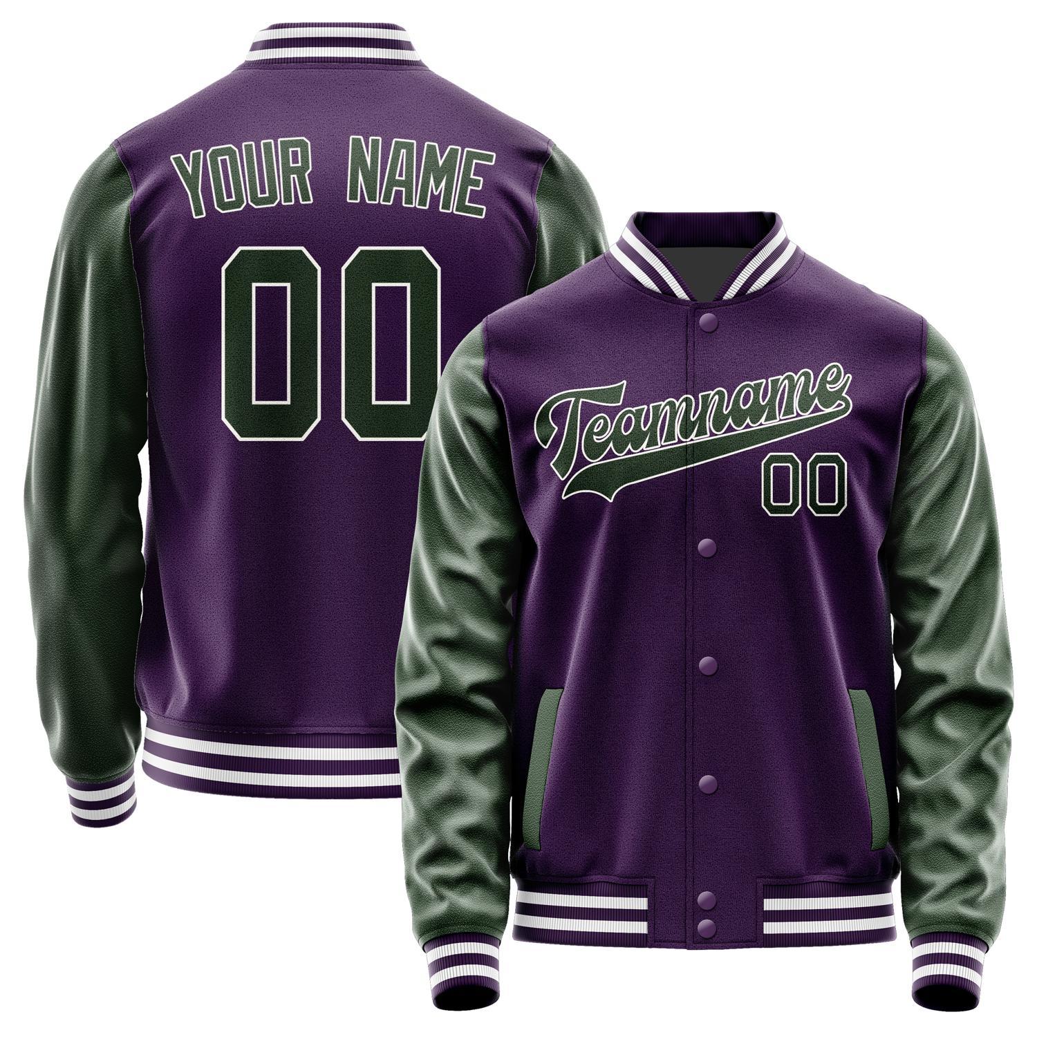 Custom Purple Dark Green Jacket JA0707060718B31806
