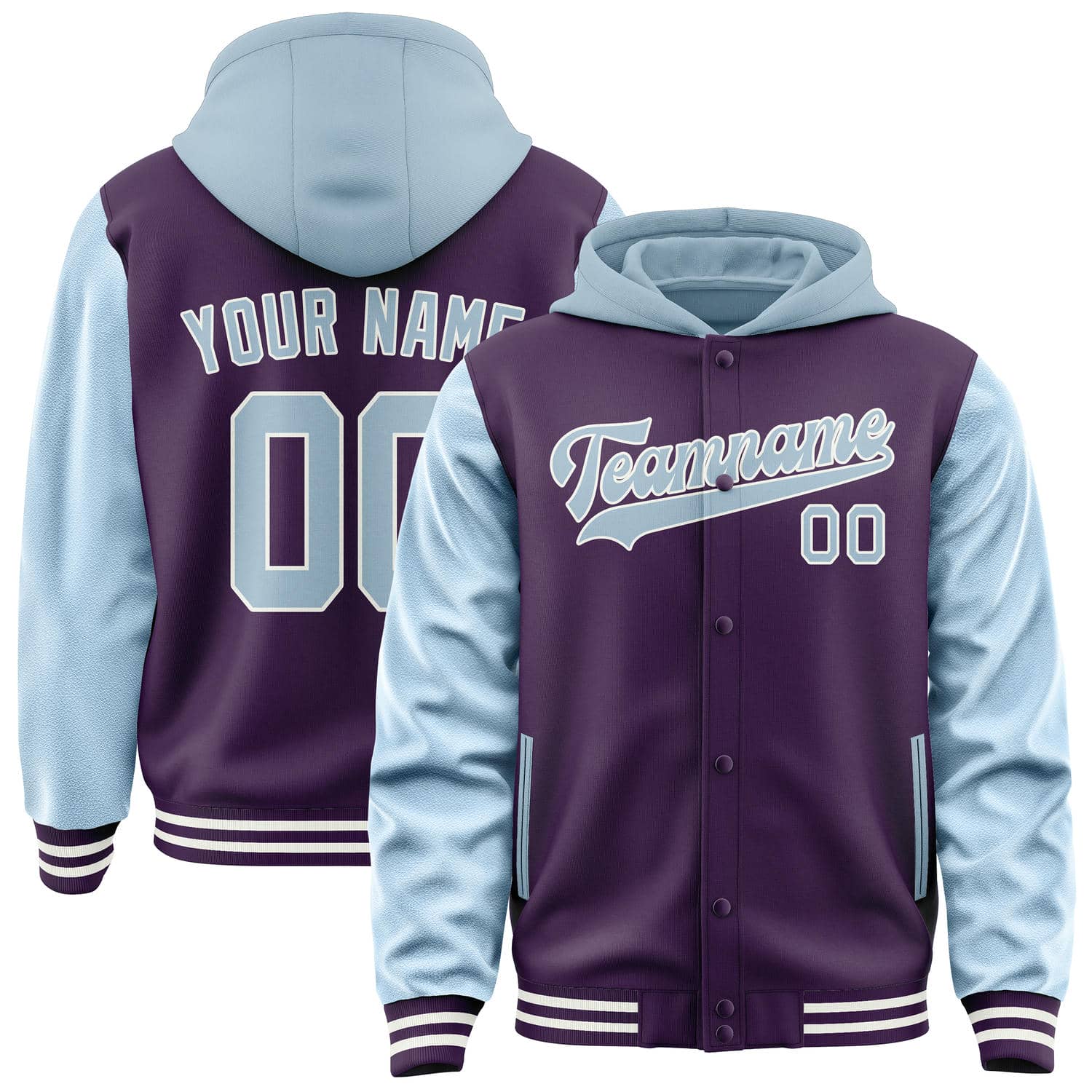 Custom Purple Light Blue Jacket
