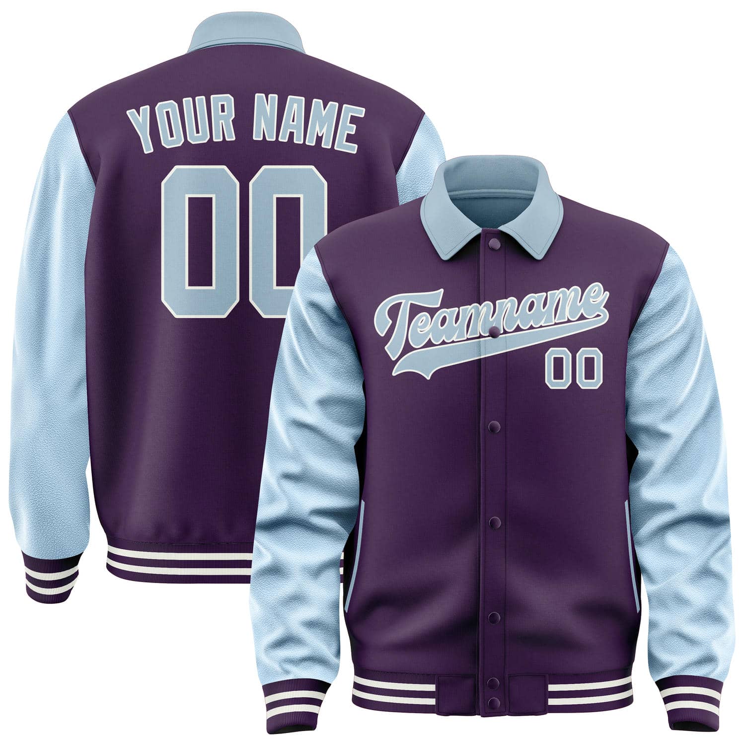 Custom Purple Light Blue Jacket