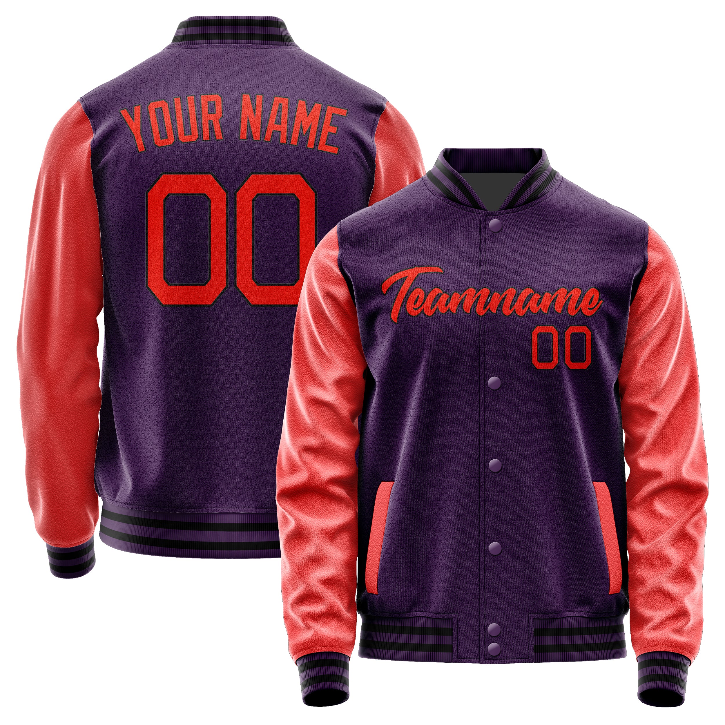 Custom Purple Orange Red Jacket JA0707120717B21712