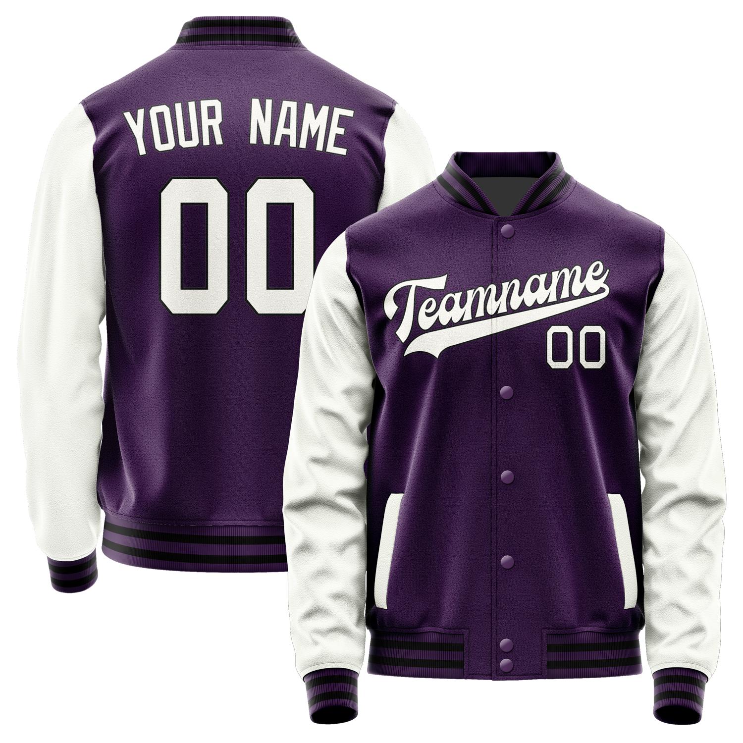 Custom Purple White Jacket JA0707180717B31718