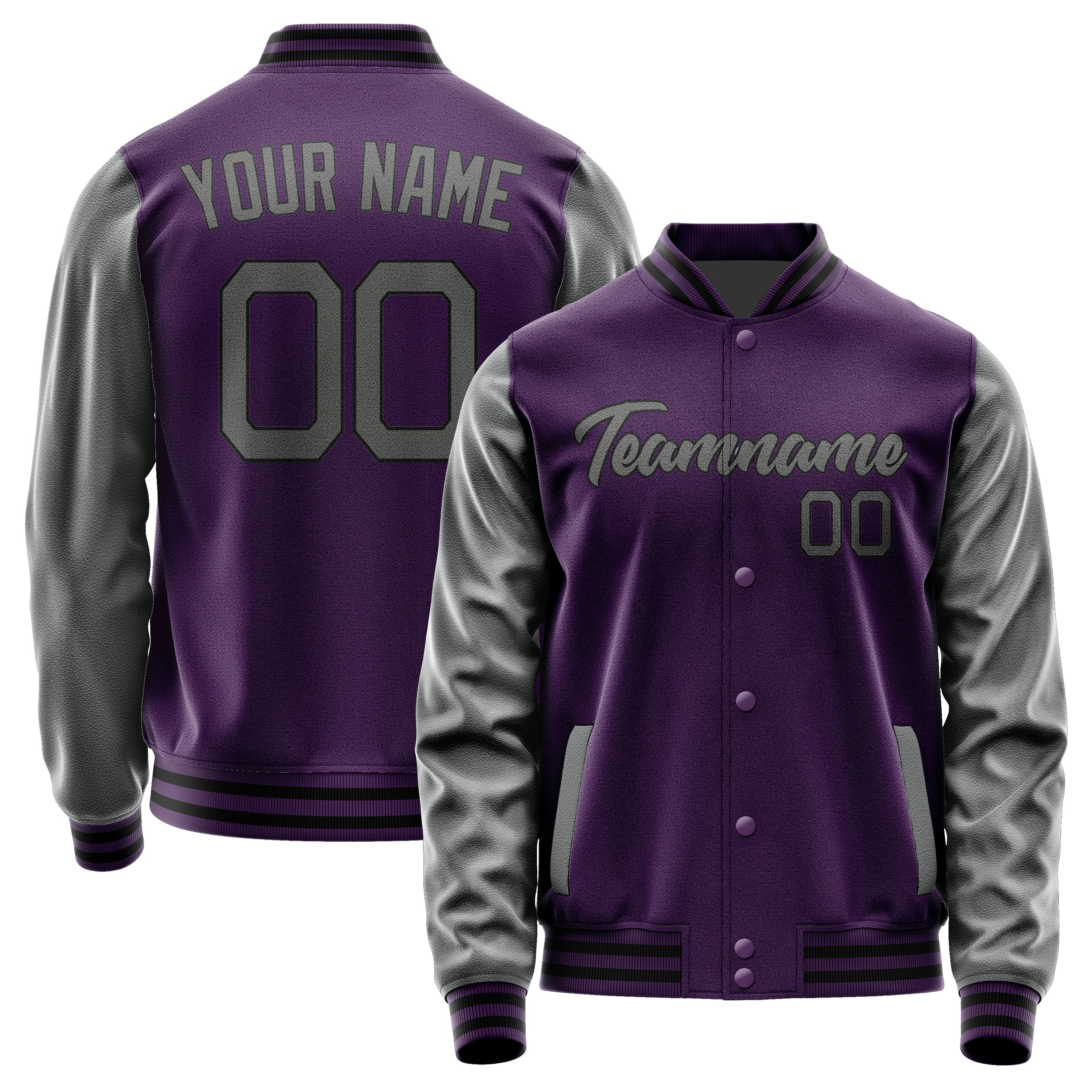 Custom Purple Dark Grey Jacket JA0707200717B21720