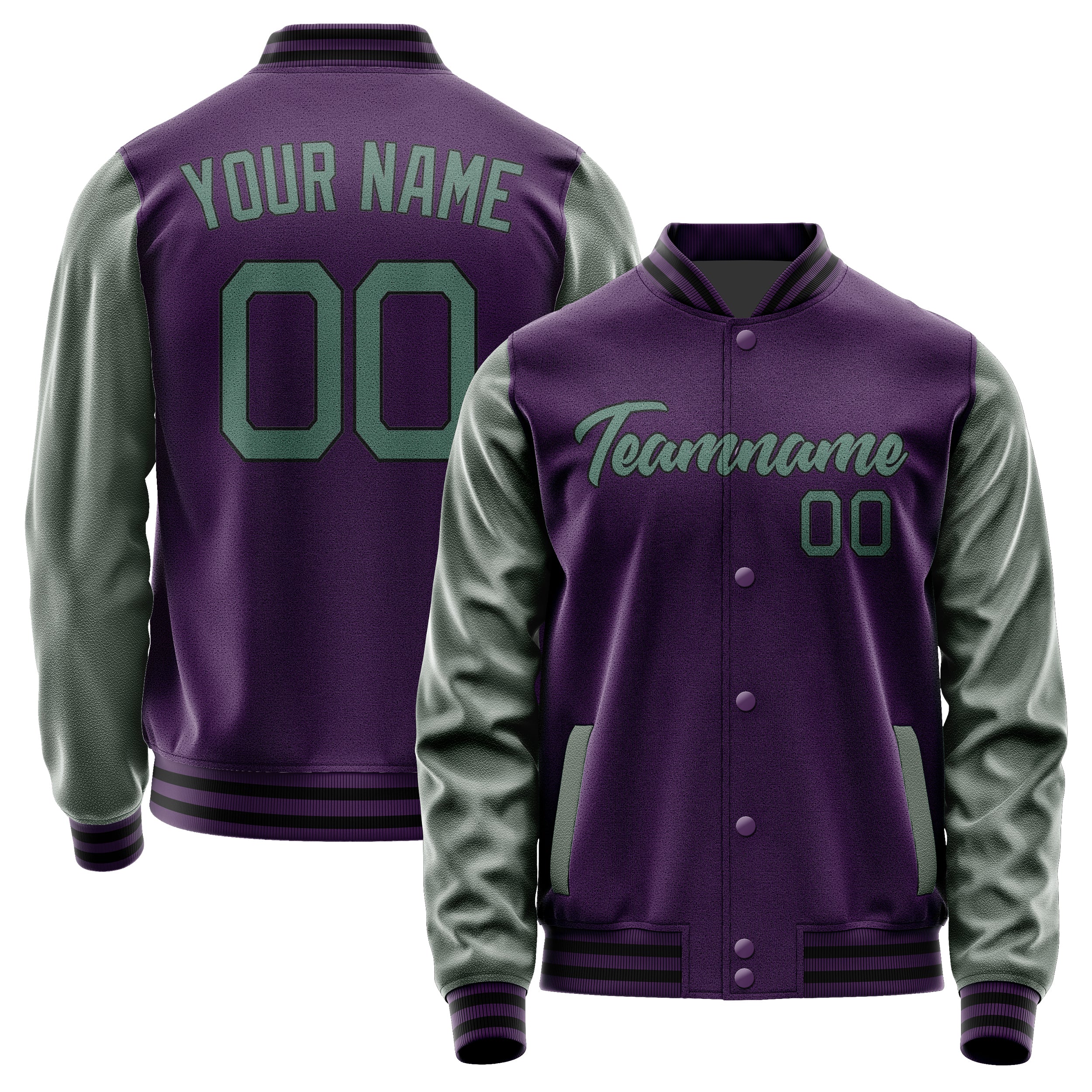 Custom Purple Blue Green Jacket JA0707270717B21727