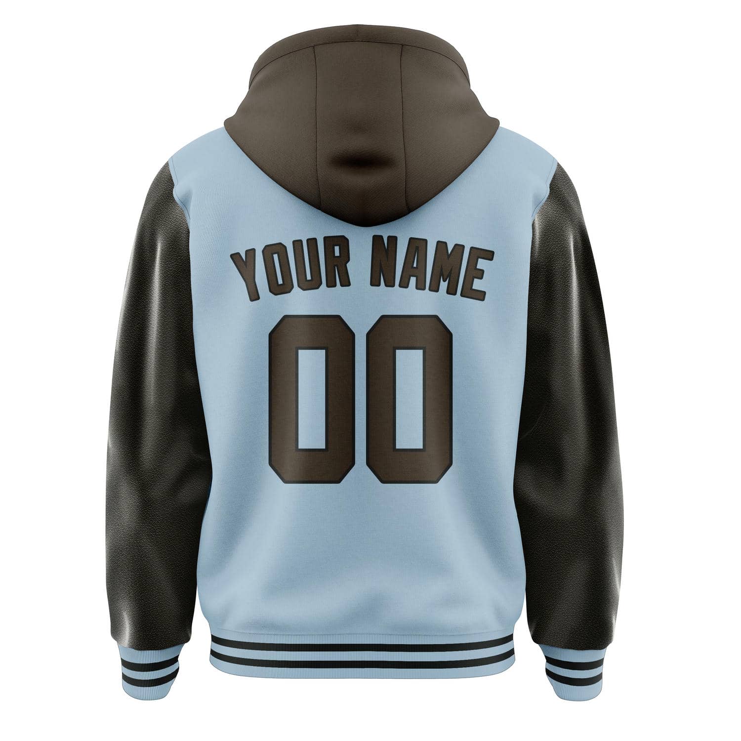 Custom Light Blue Brown Jacket