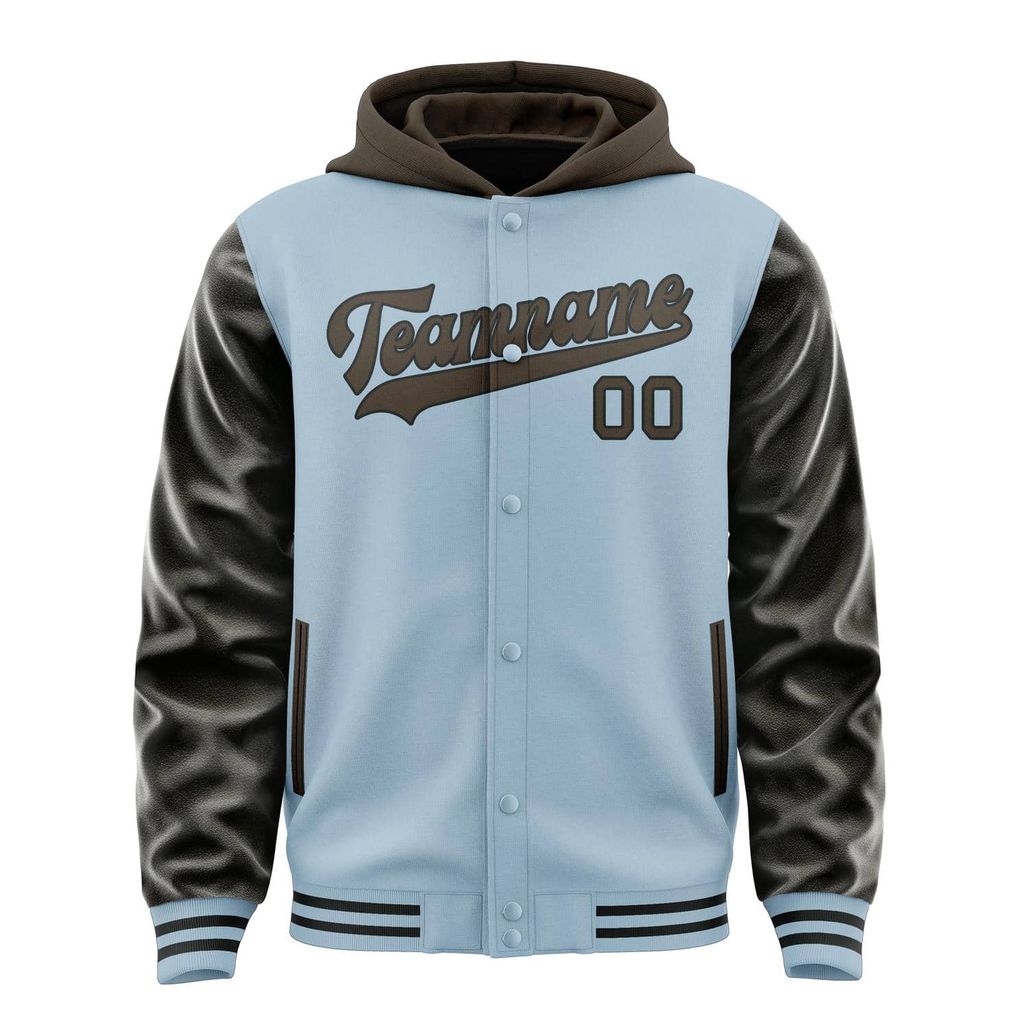 Custom Light Blue Brown Jacket