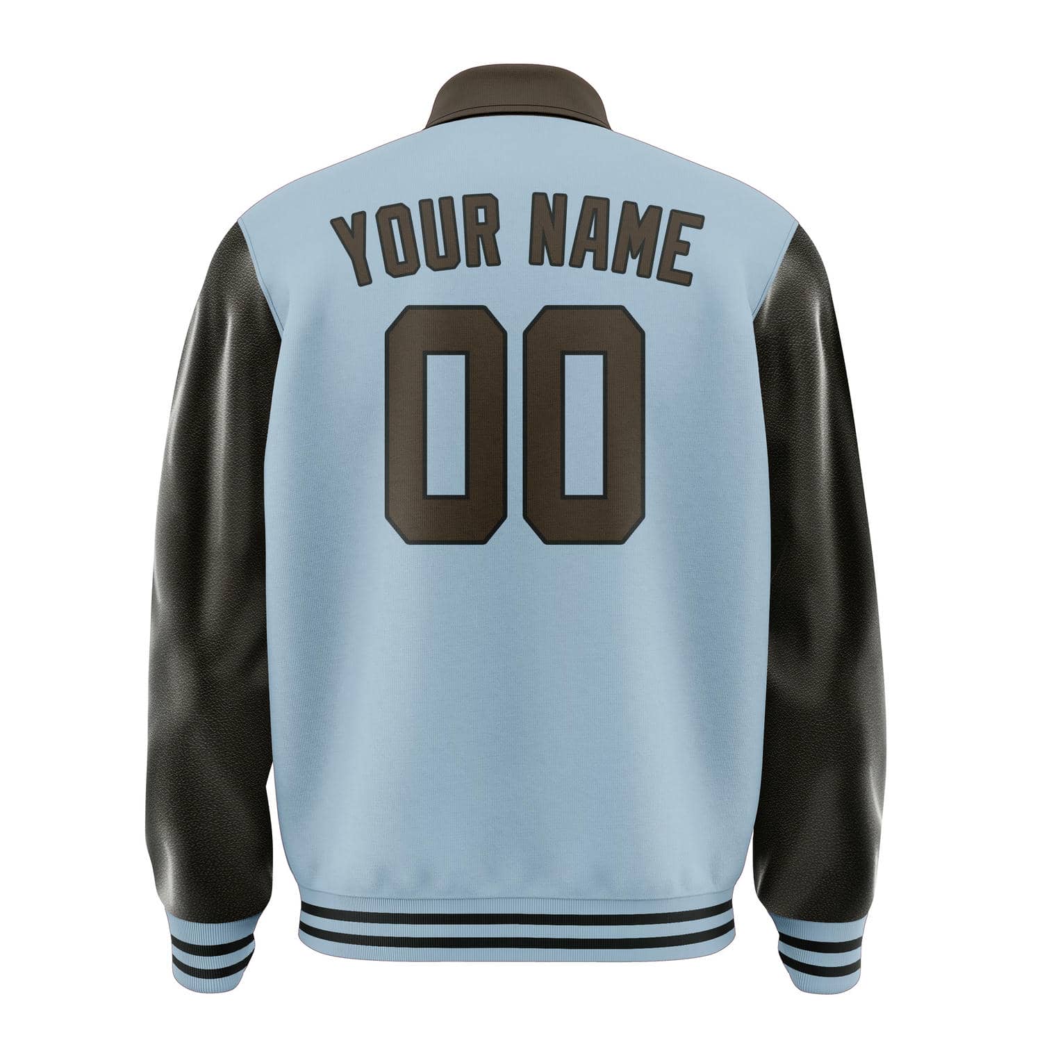 Custom Light Blue Brown Jacket