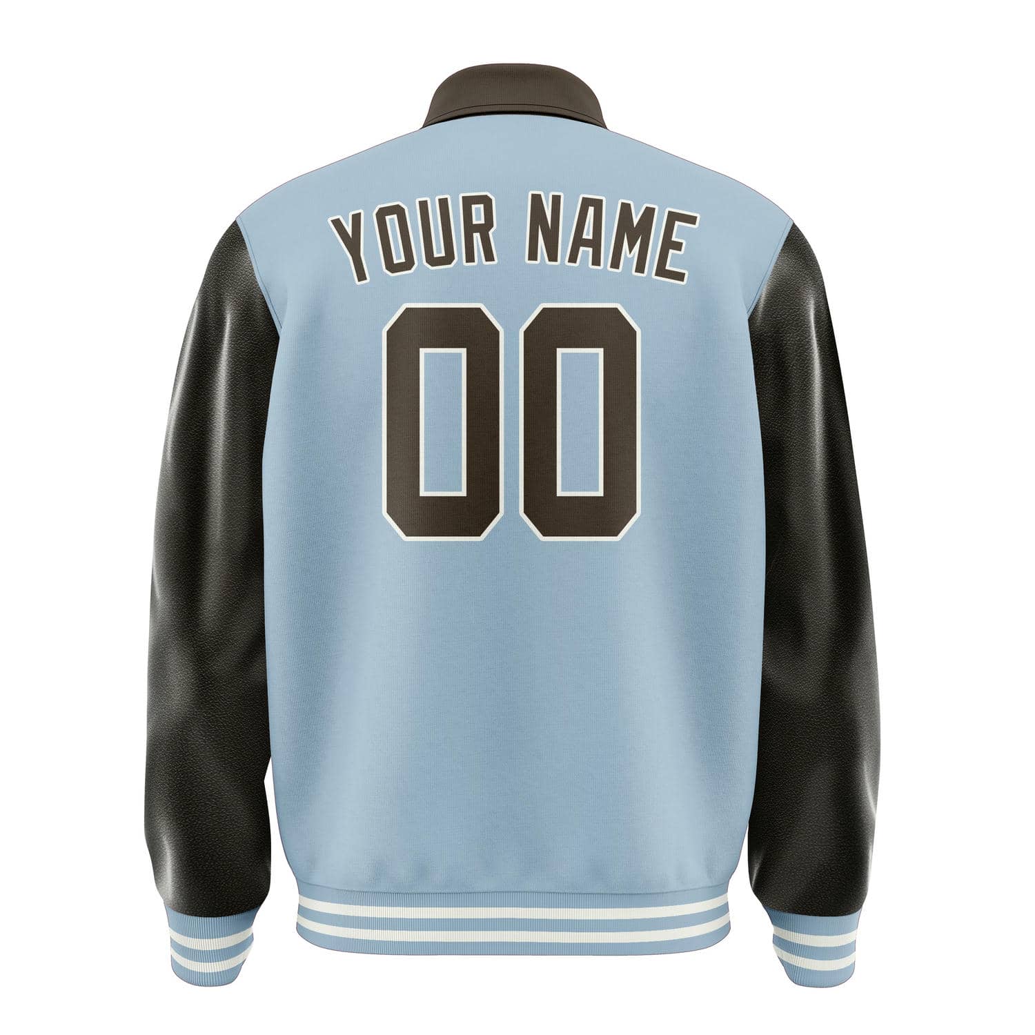 Custom Light Blue Brown Jacket