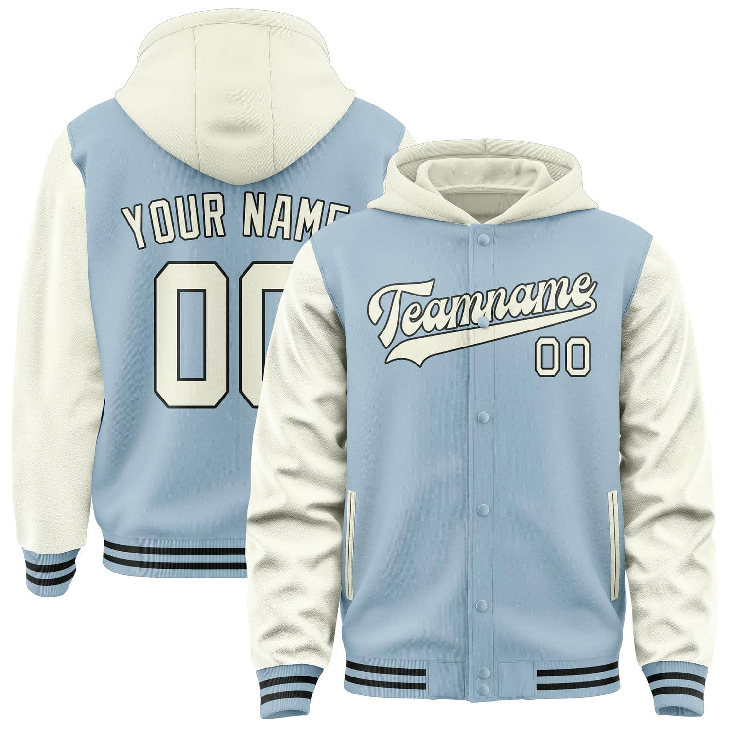 Custom Light Blue Cream Jacket