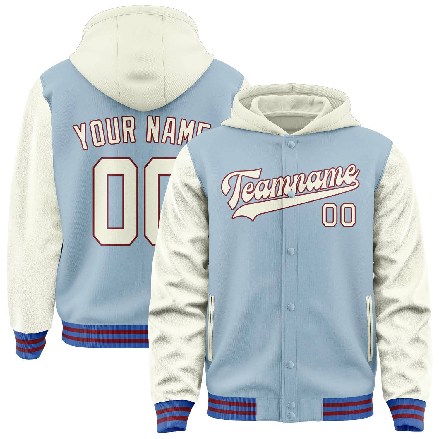 Custom Light Blue Cream Jacket