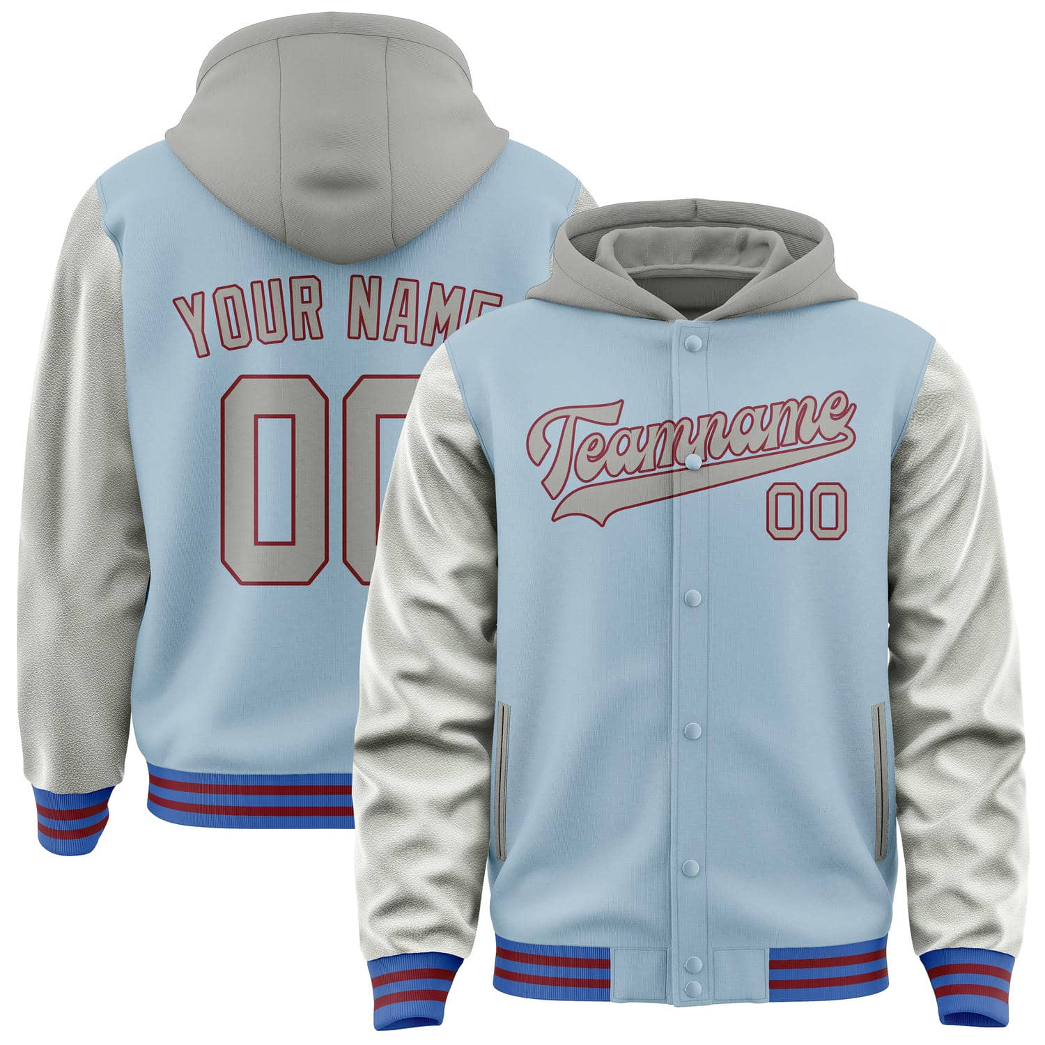 Custom Light Blue Gray Jacket