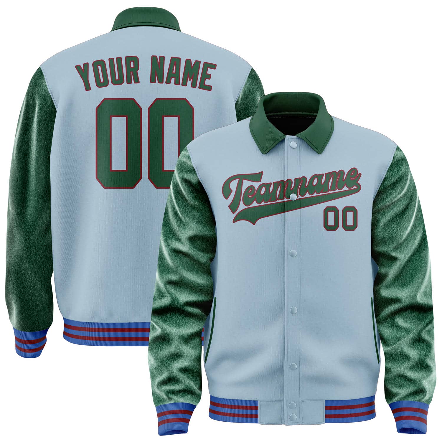 Custom Light Blue Green Jacket
