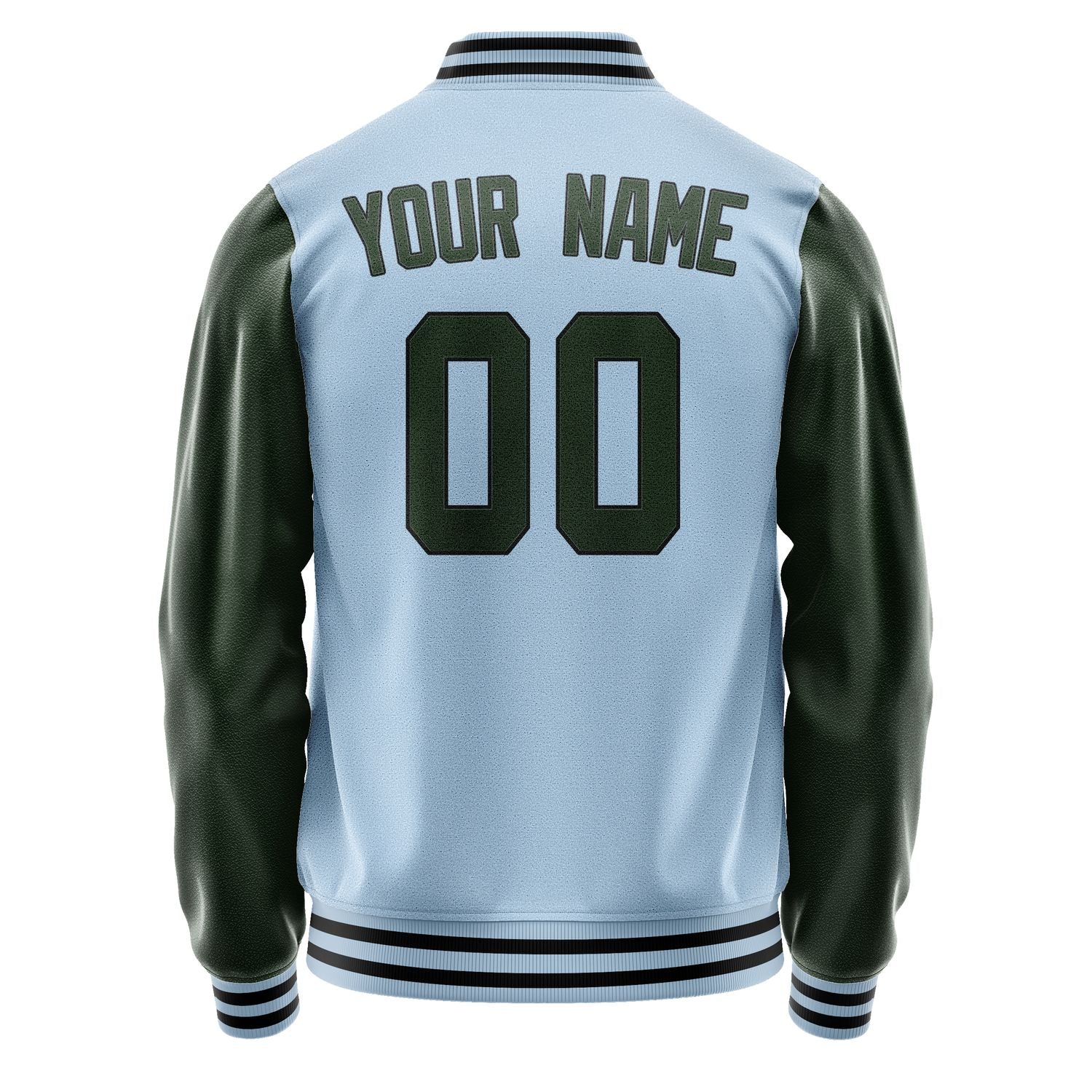 Custom Light Blue Dark Green Jacket JA0808060817B31706