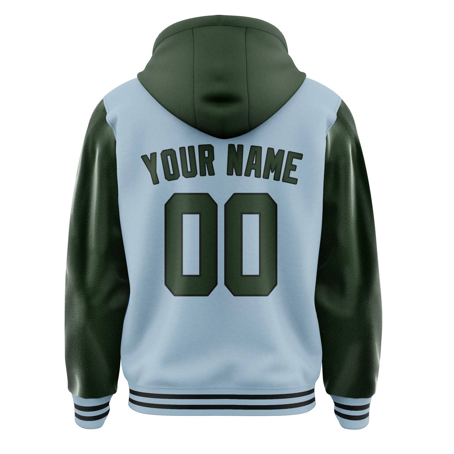 Custom Light Blue Dark Green Jacket