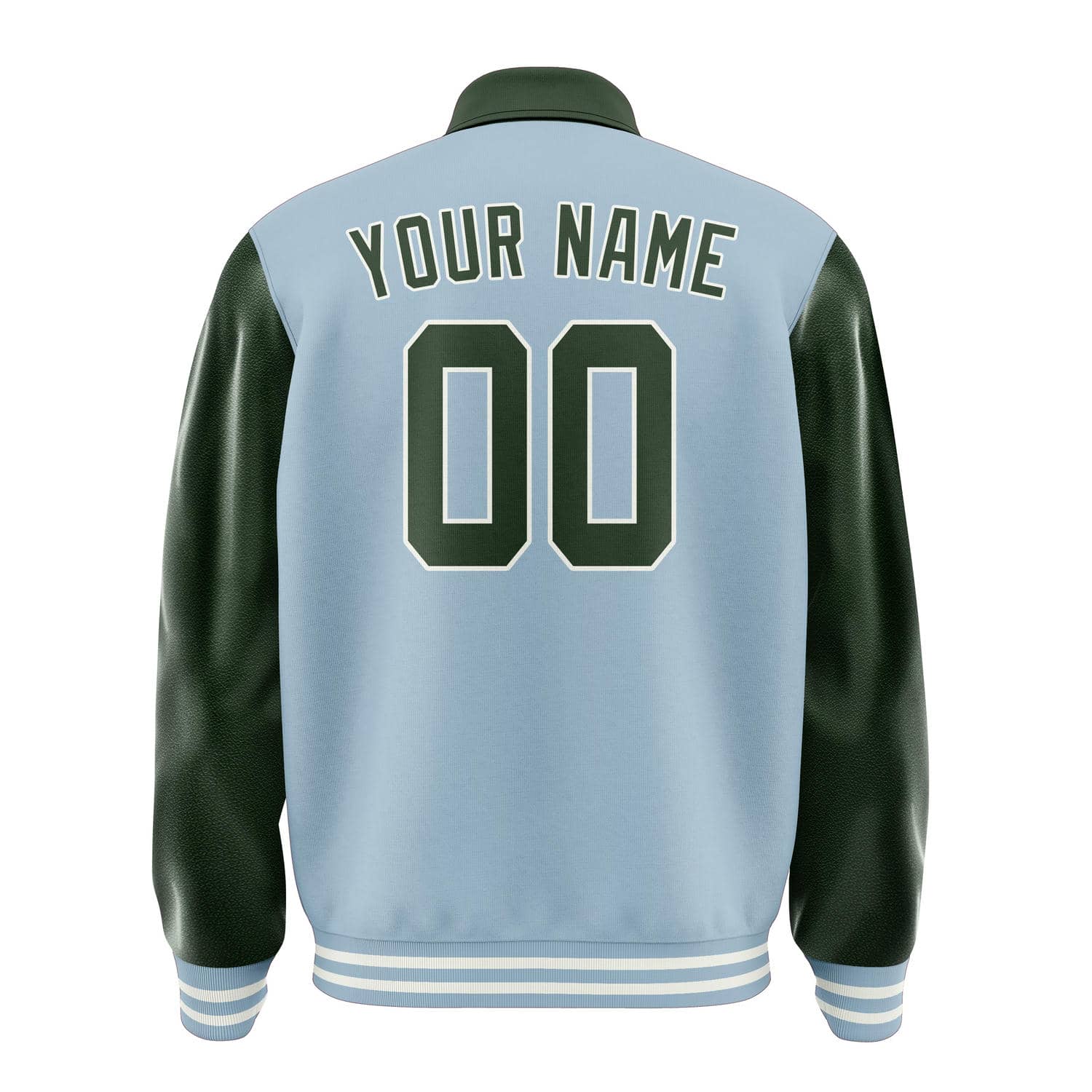 Custom Light Blue Dark Green Jacket