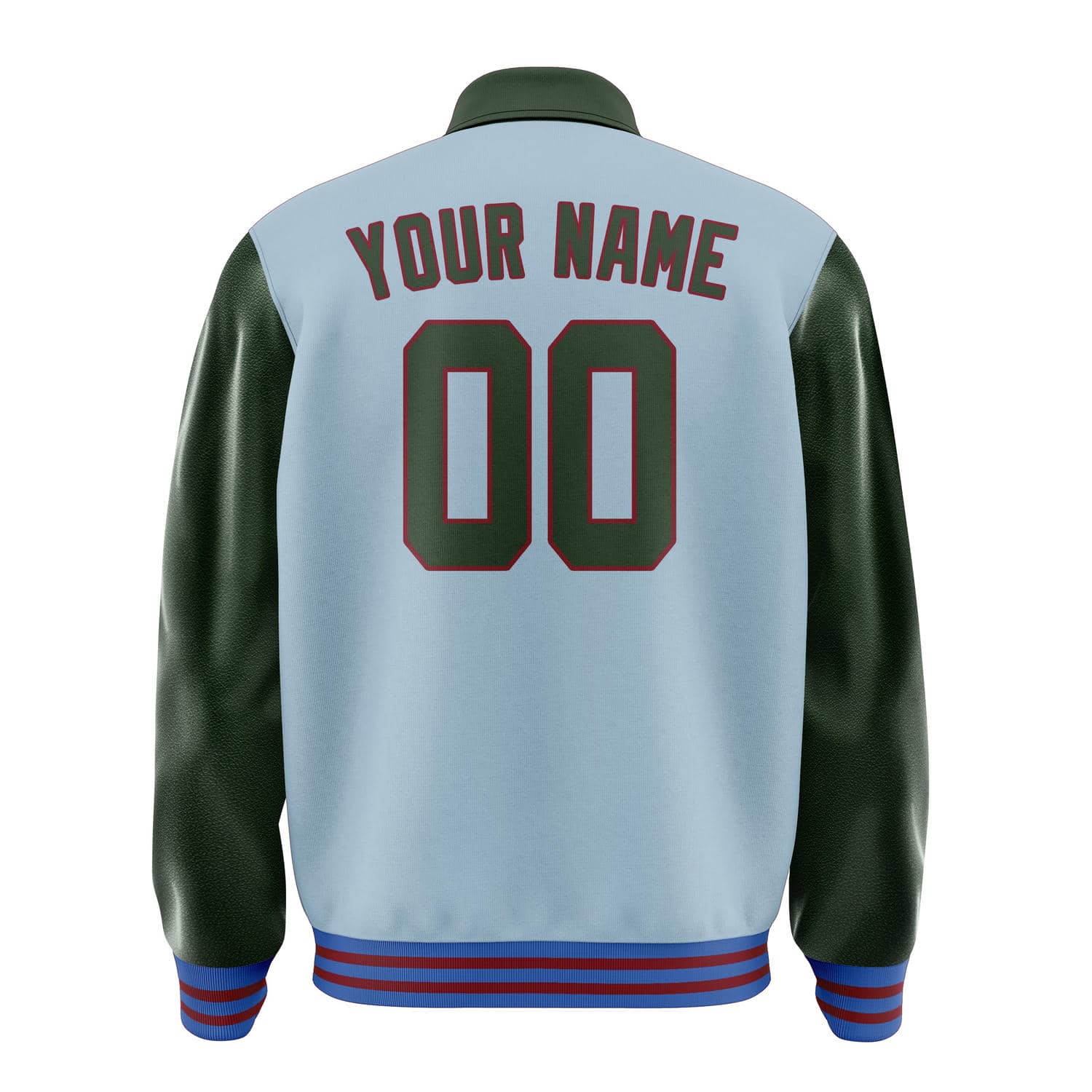 Custom Light Blue Dark Green Jacket