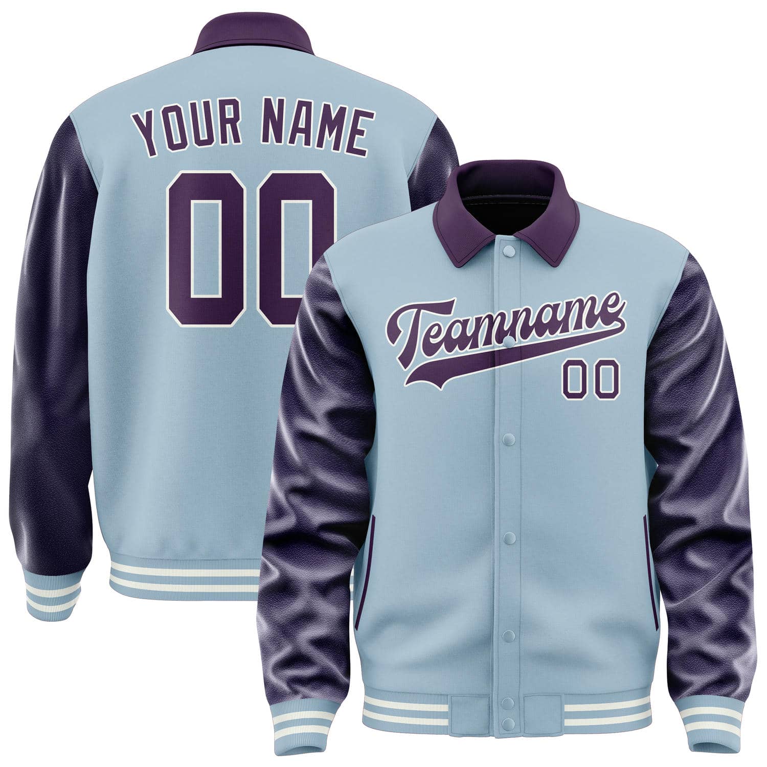 Custom Light Blue Purple Jacket