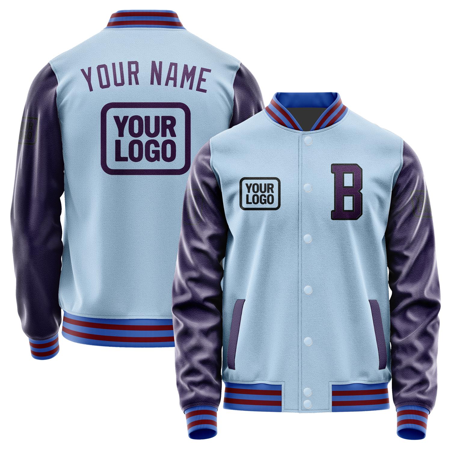 Custom Light Blue Purple Jacket JA080807091517070717