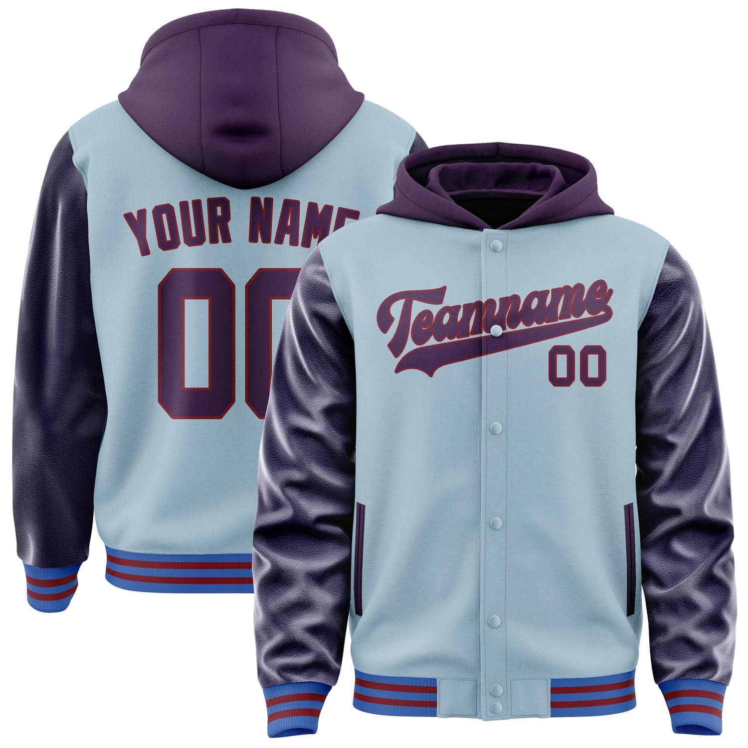 Custom Light Blue Purple Jacket
