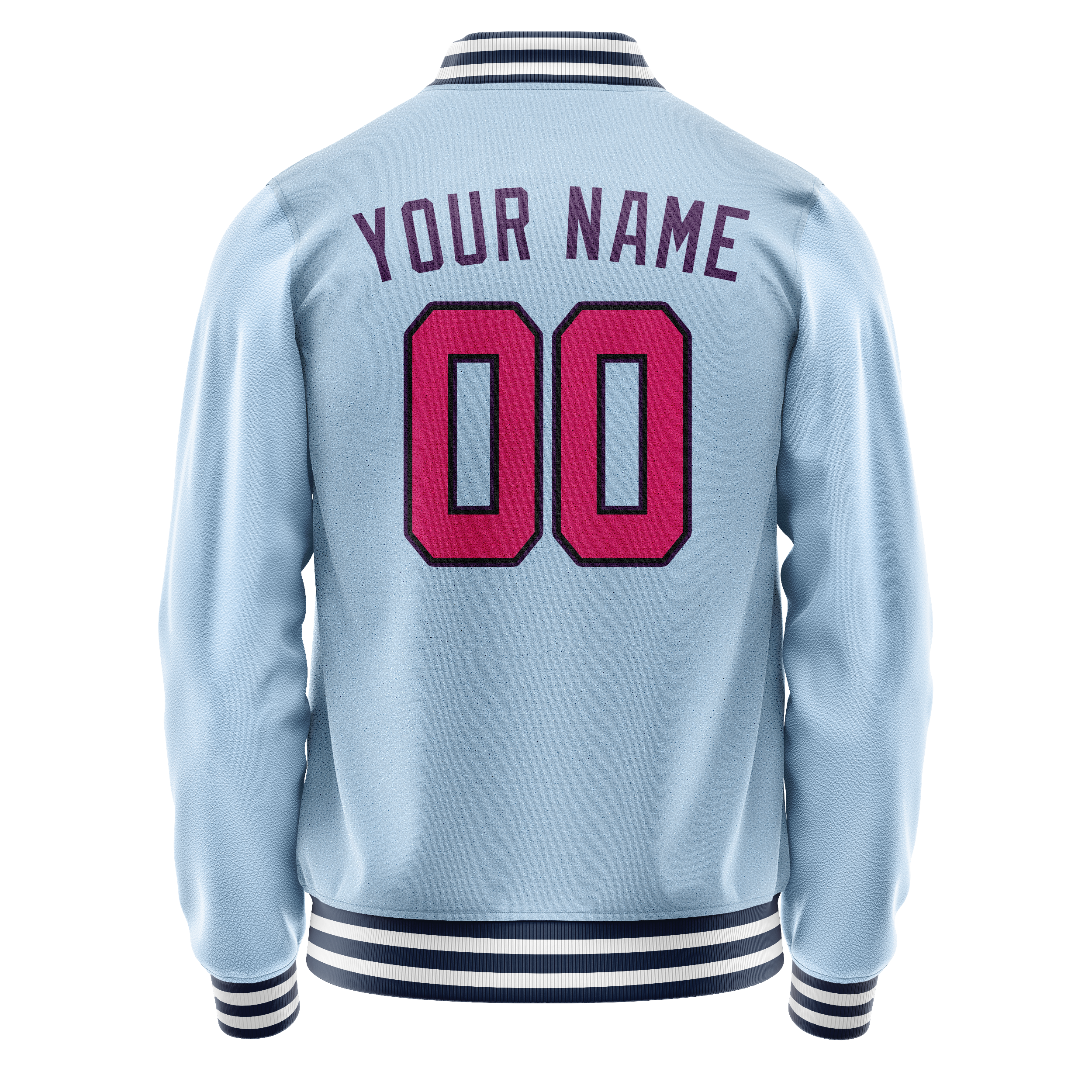 Custom Light-Blue Purple Solid Color Varsity Letterman Jacket JA02240617JC265