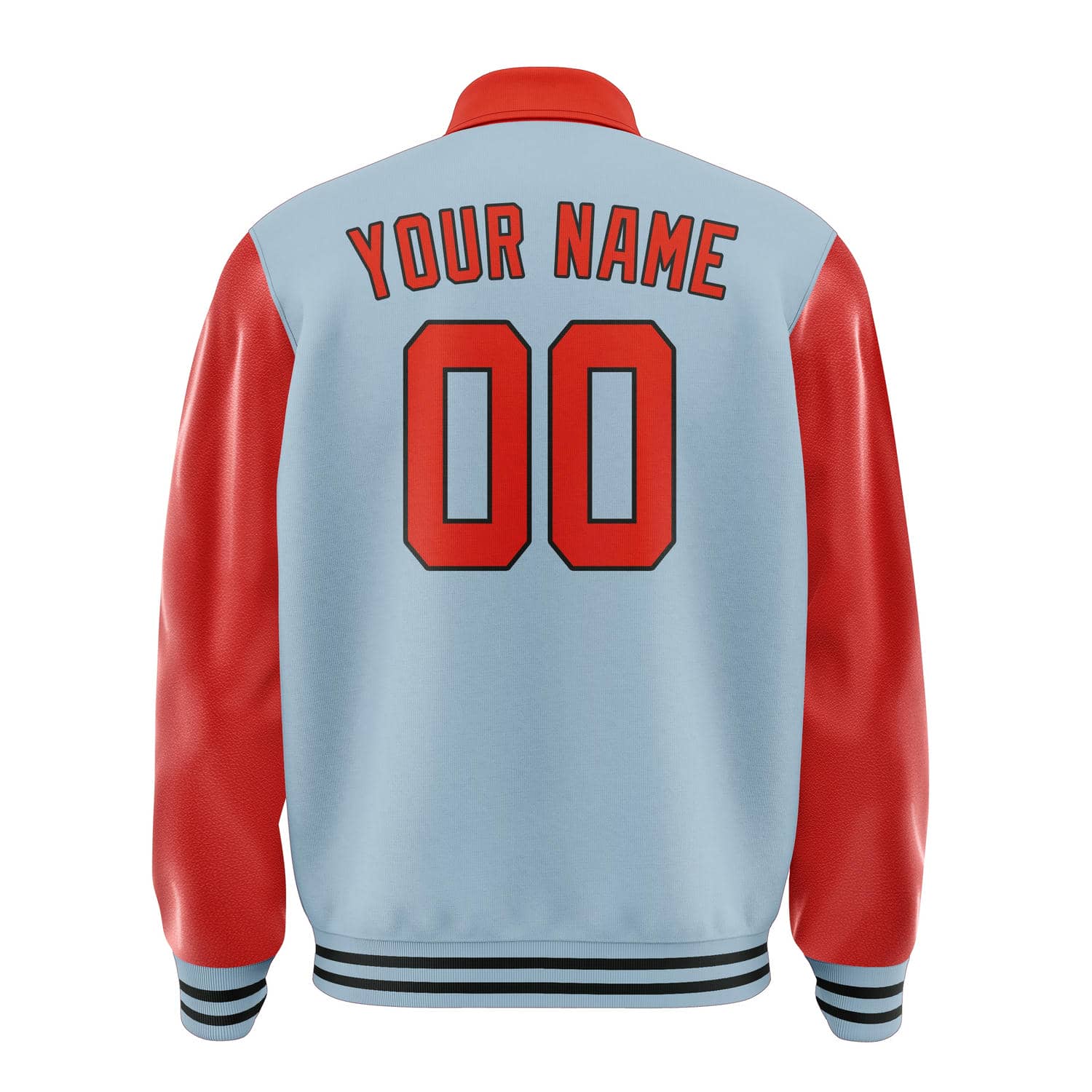 Custom Light Blue Orange Red Jacket