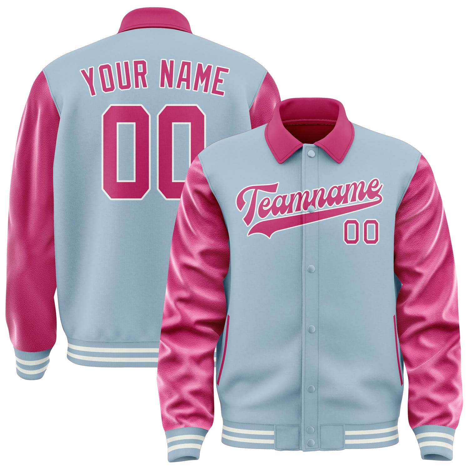 Custom Light Blue Pink Jacket