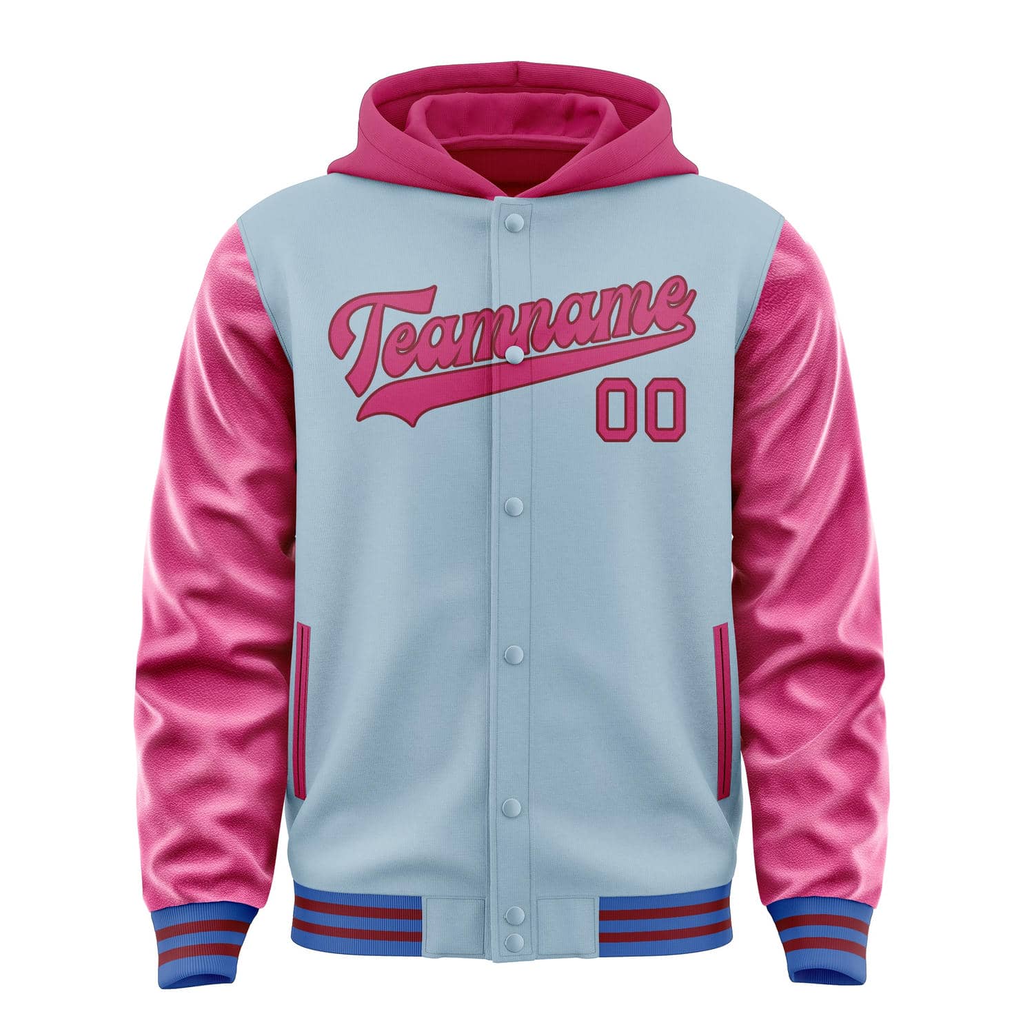 Custom Light Blue Pink Jacket