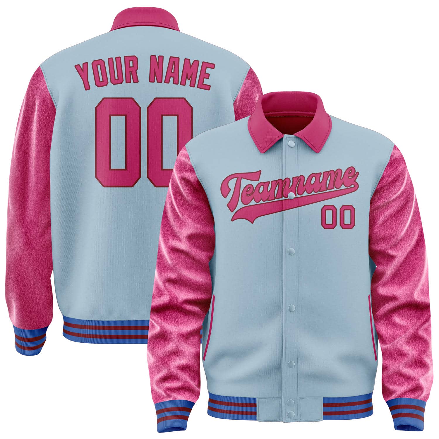 Custom Light Blue Pink Jacket