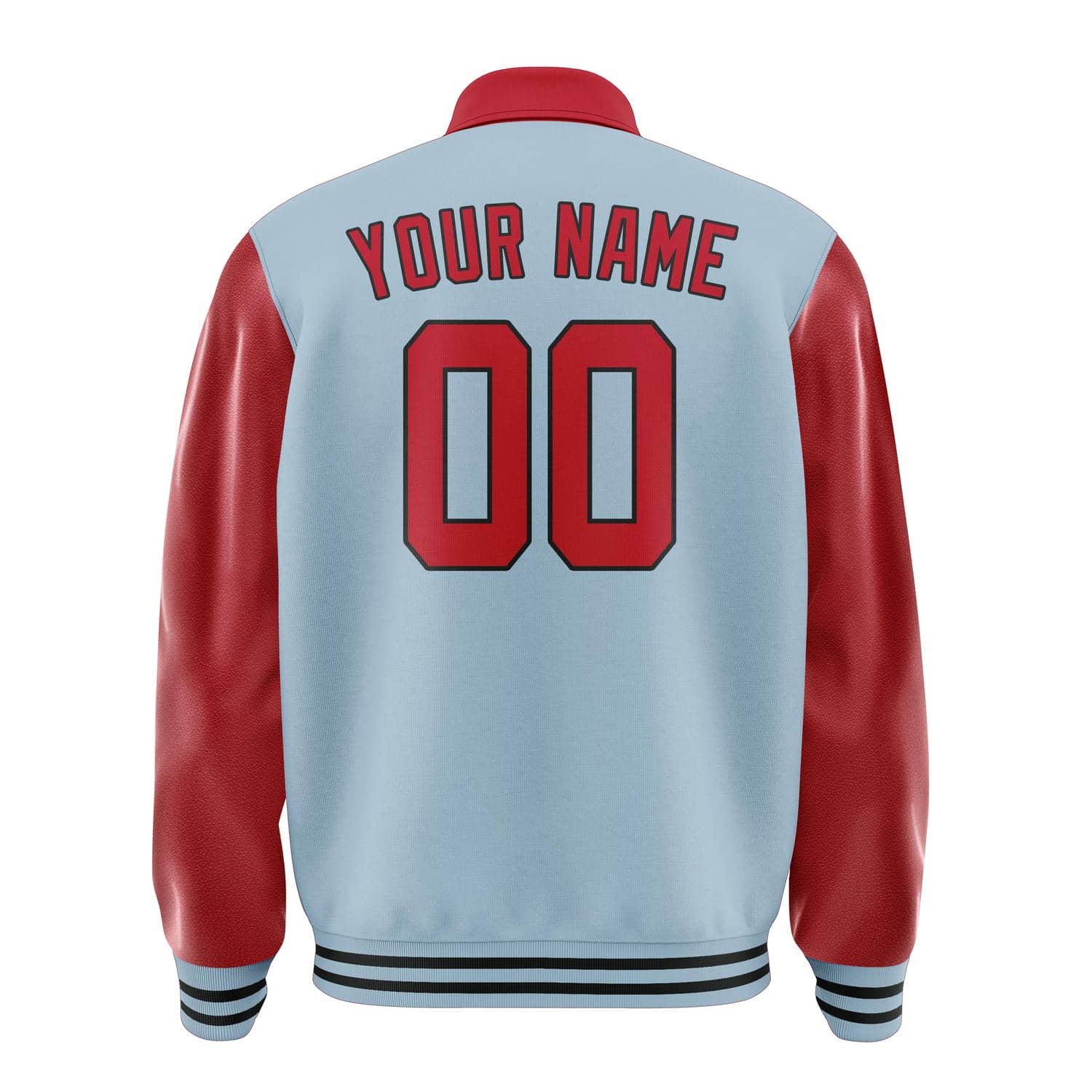 Custom Light Blue Red Jacket