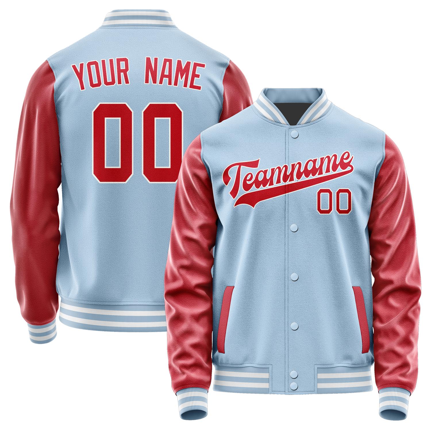 Custom Light Blue Red Jacket JA0808140818B31814