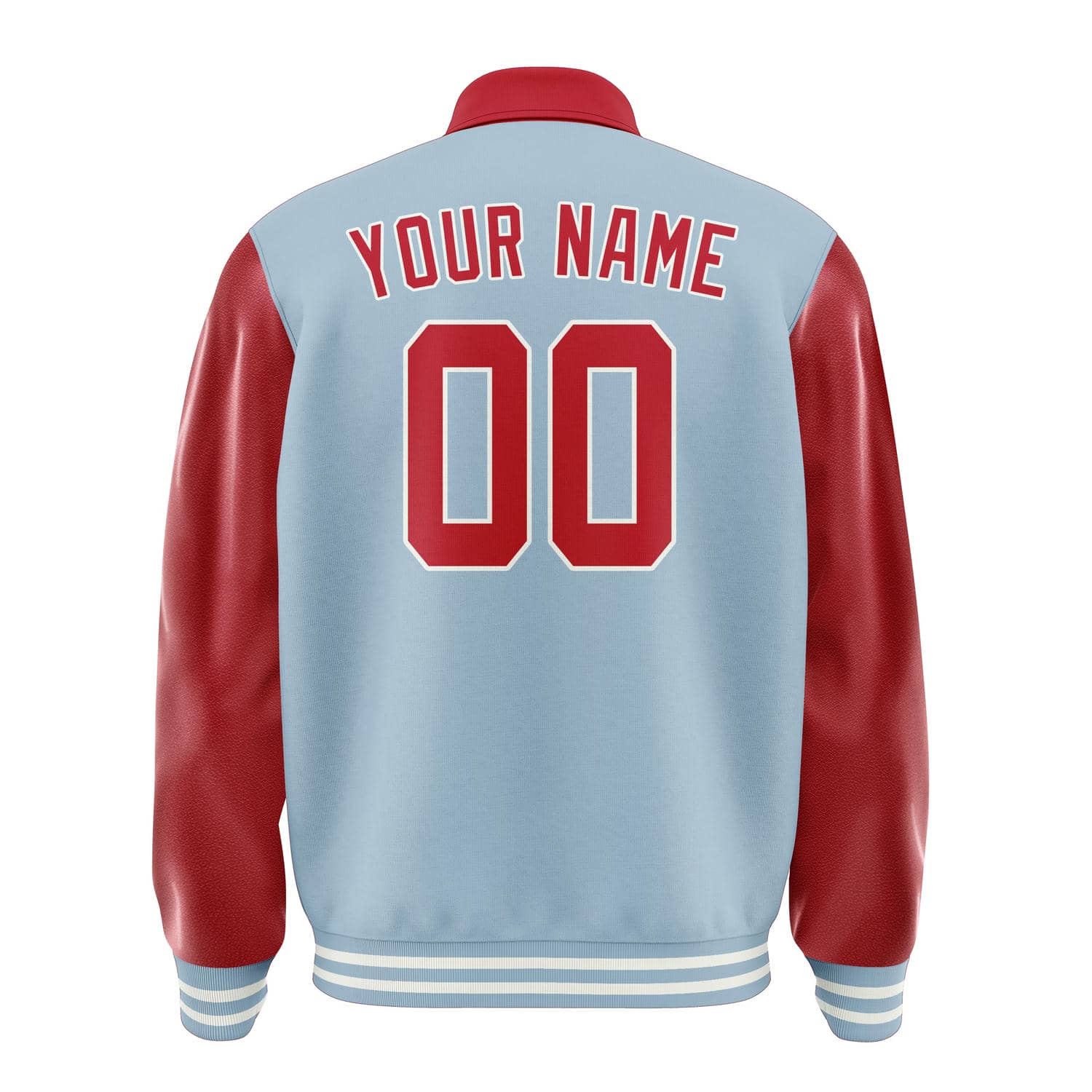 Custom Light Blue Red Jacket