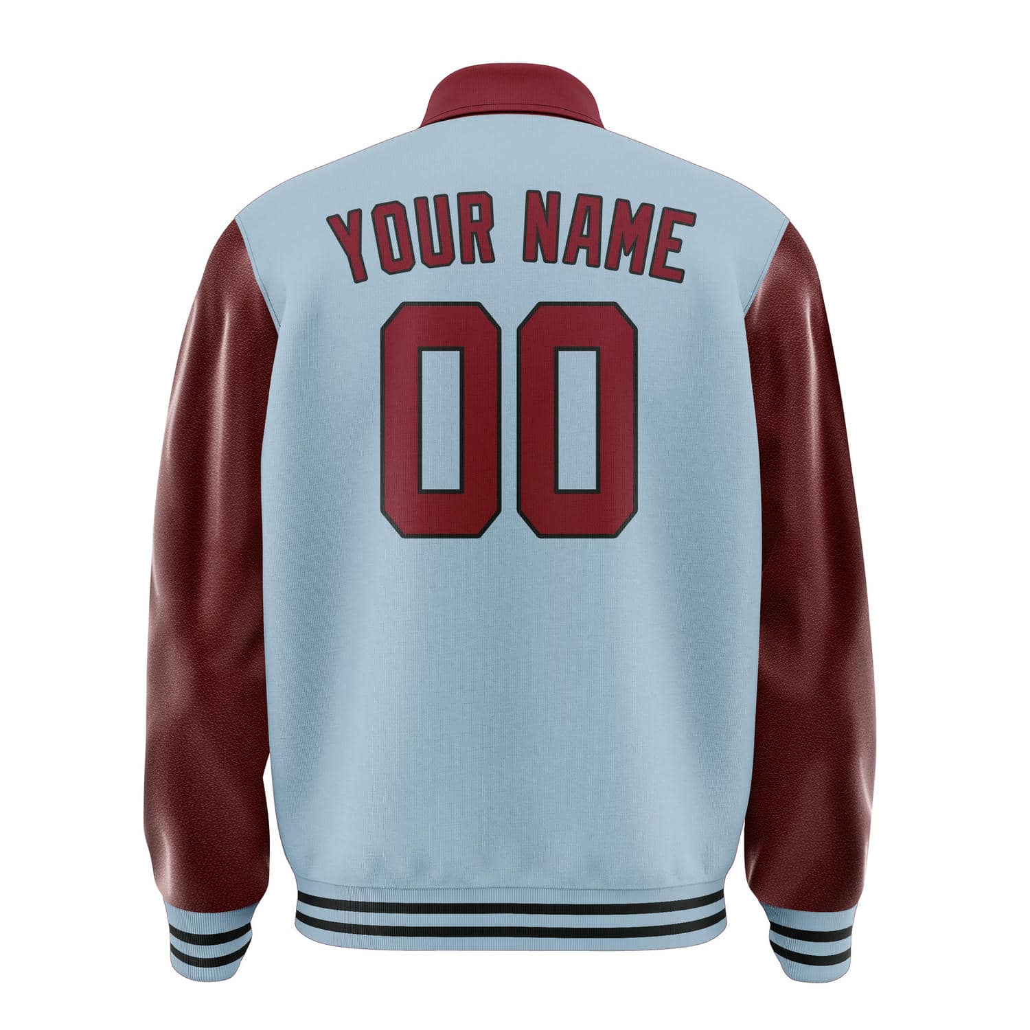 Custom Light Blue Crimson Red Jacket