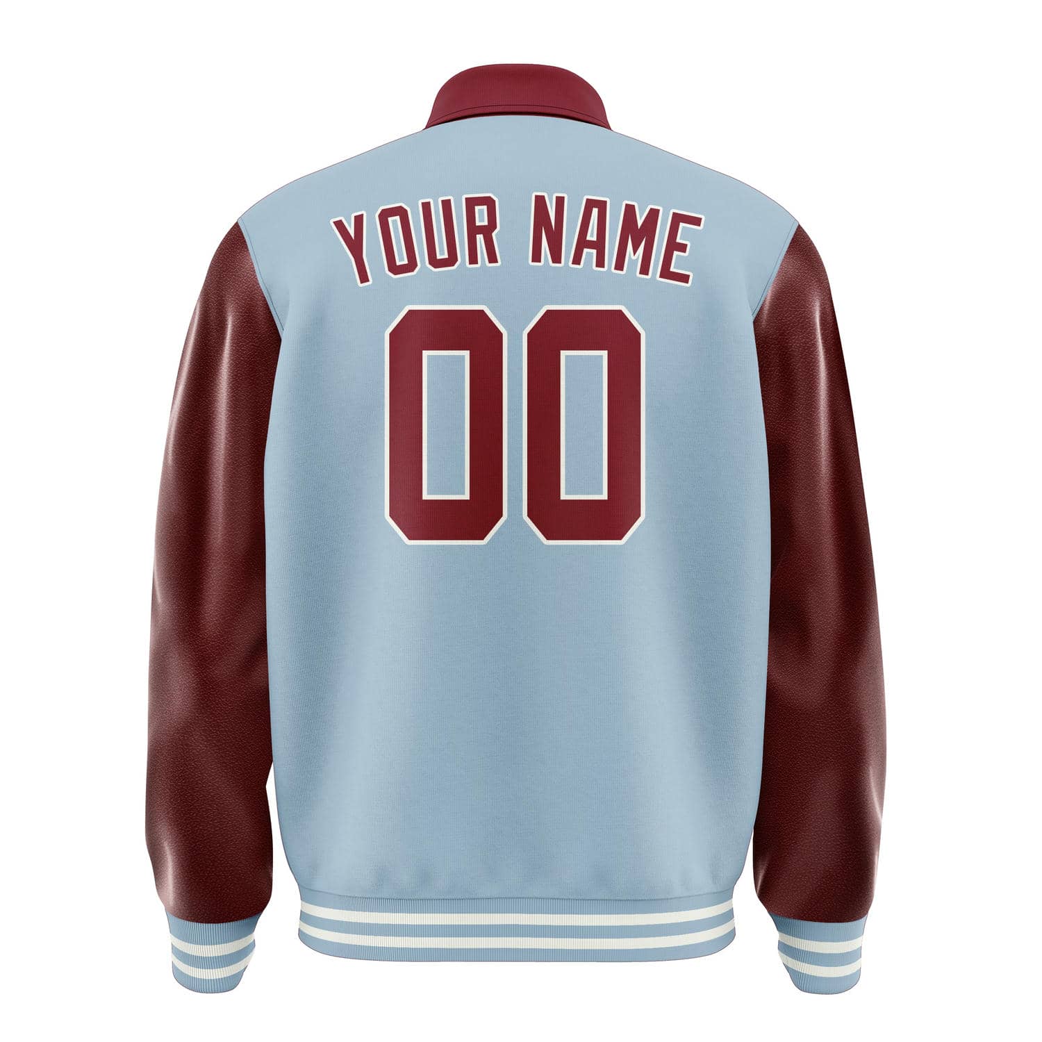 Custom Light Blue Crimson Red Jacket