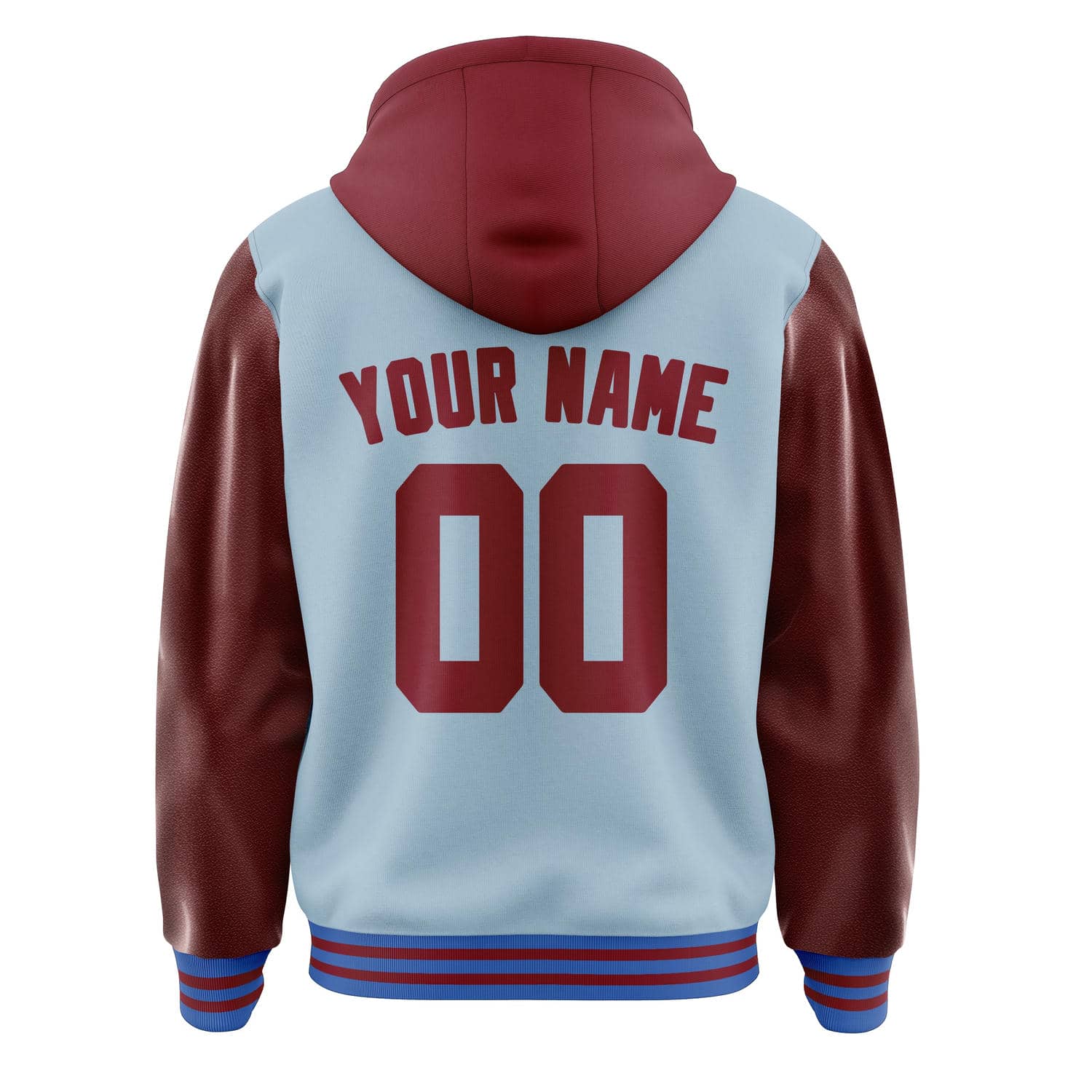 Custom Light Blue Crimson Red Jacket