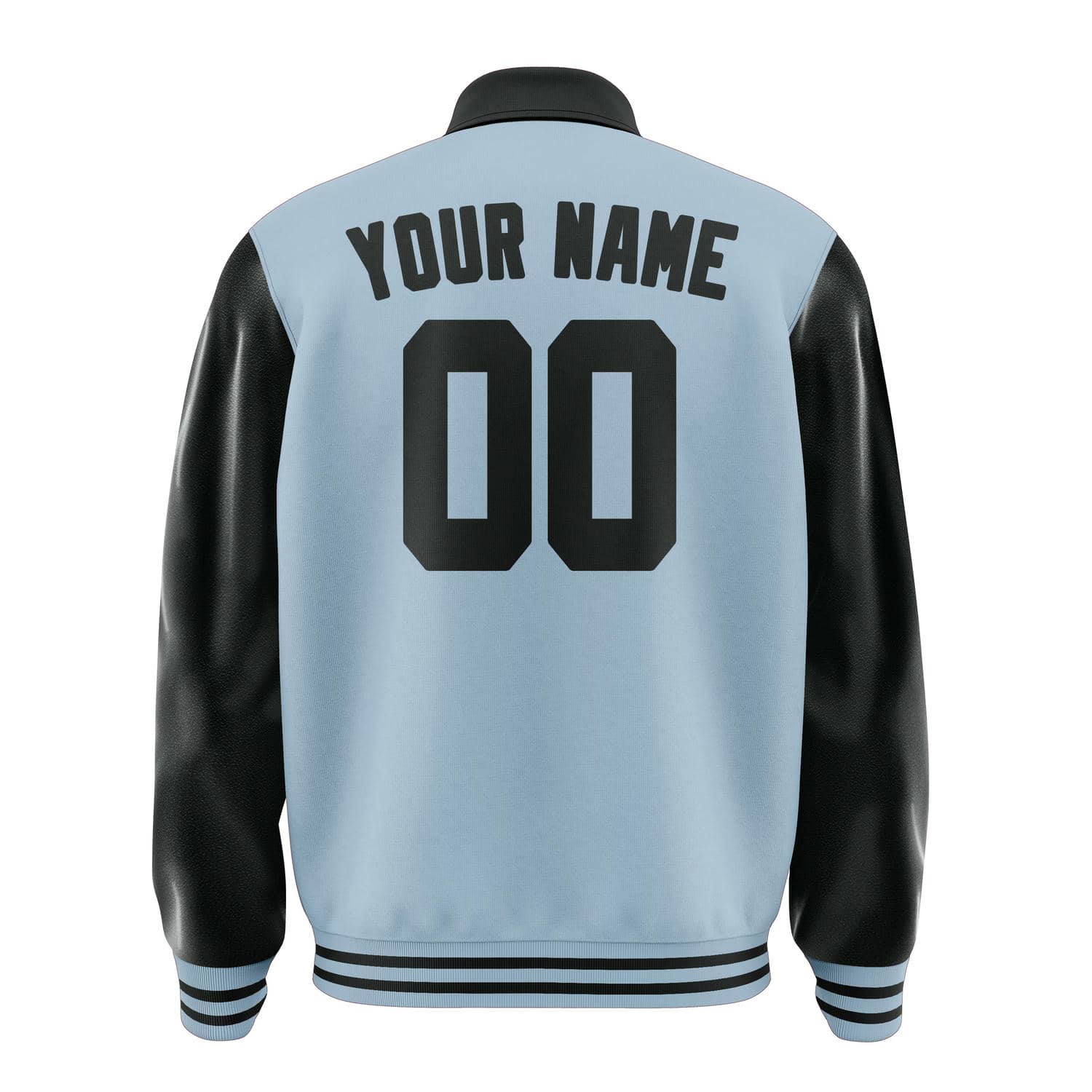 Custom Light Blue Black Jacket