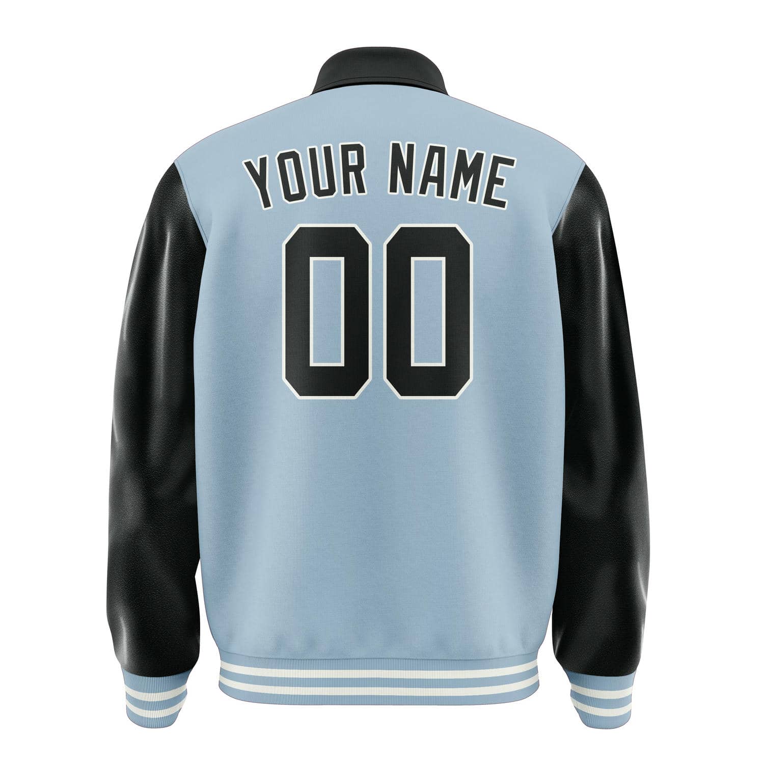 Custom Light Blue Black Jacket