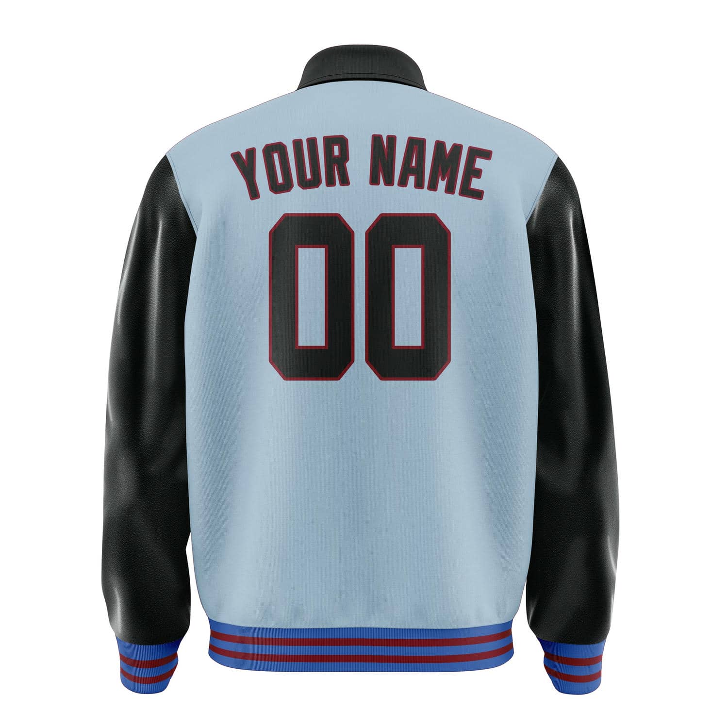 Custom Light Blue Black Jacket