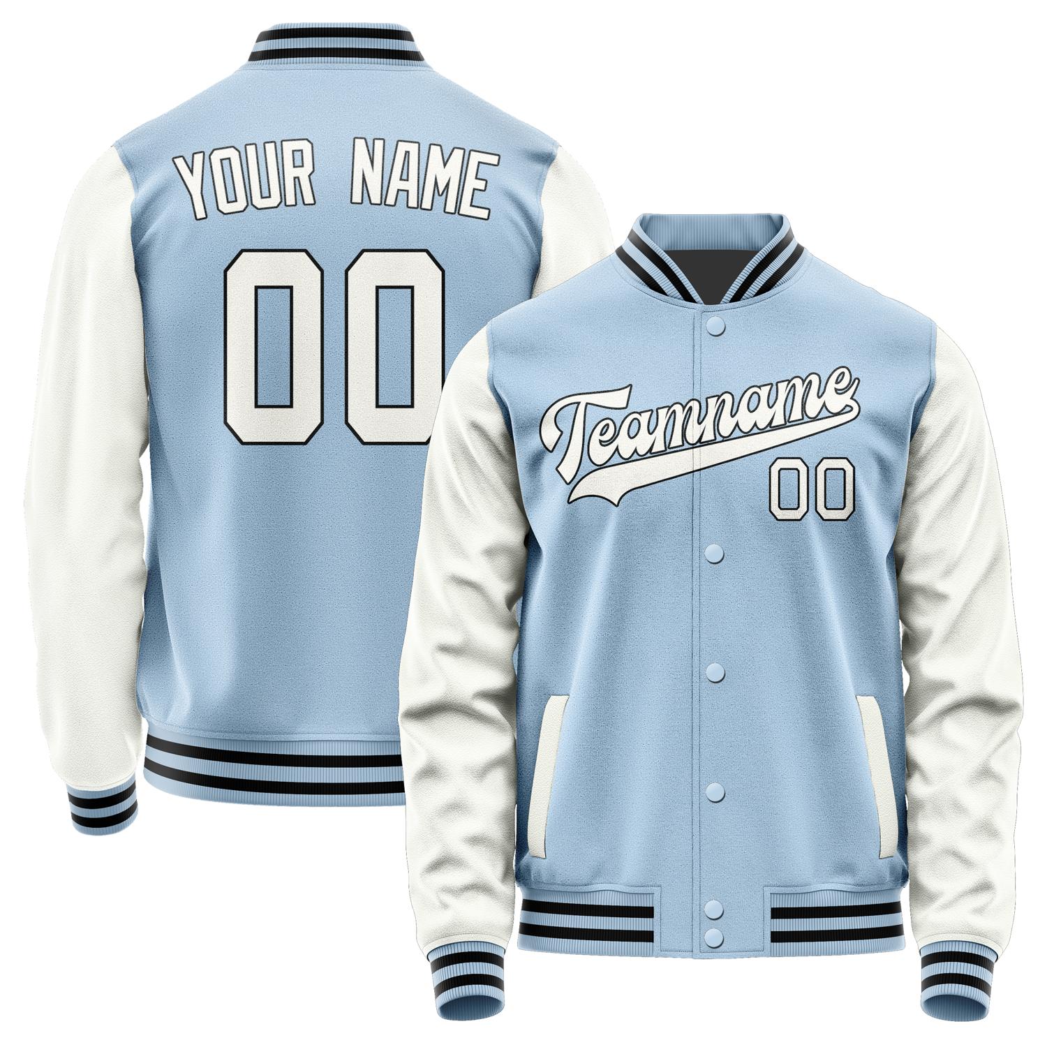Custom Light Blue White Jacket JA0808180817B31718