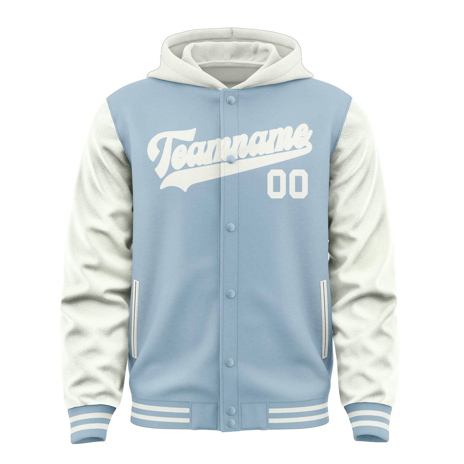 Custom Light Blue White Jacket