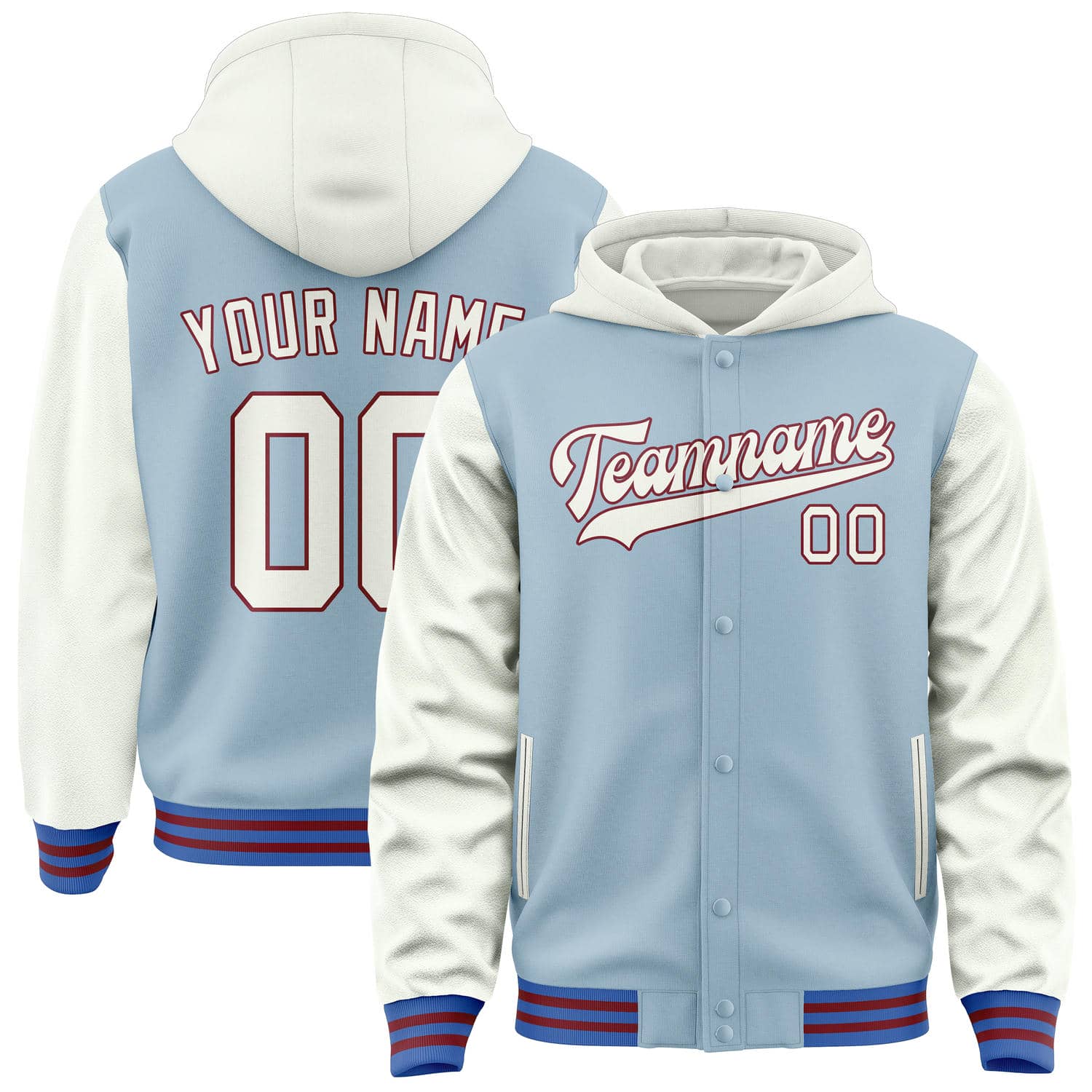 Custom Light Blue White Jacket