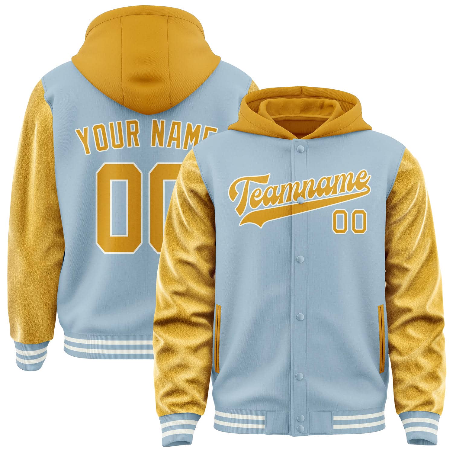 Custom Light Blue Yellow Jacket