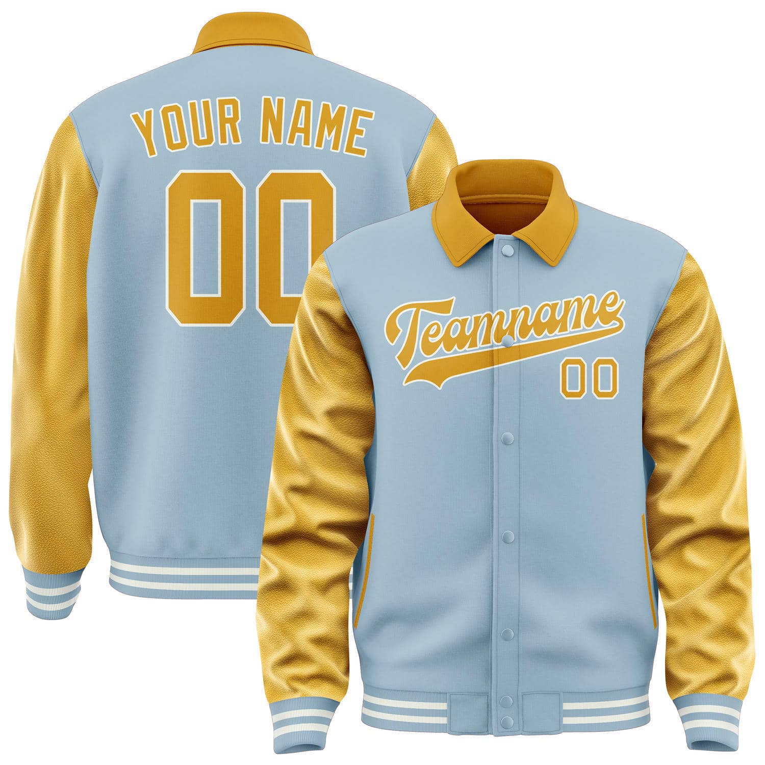 Custom Light Blue Yellow Jacket