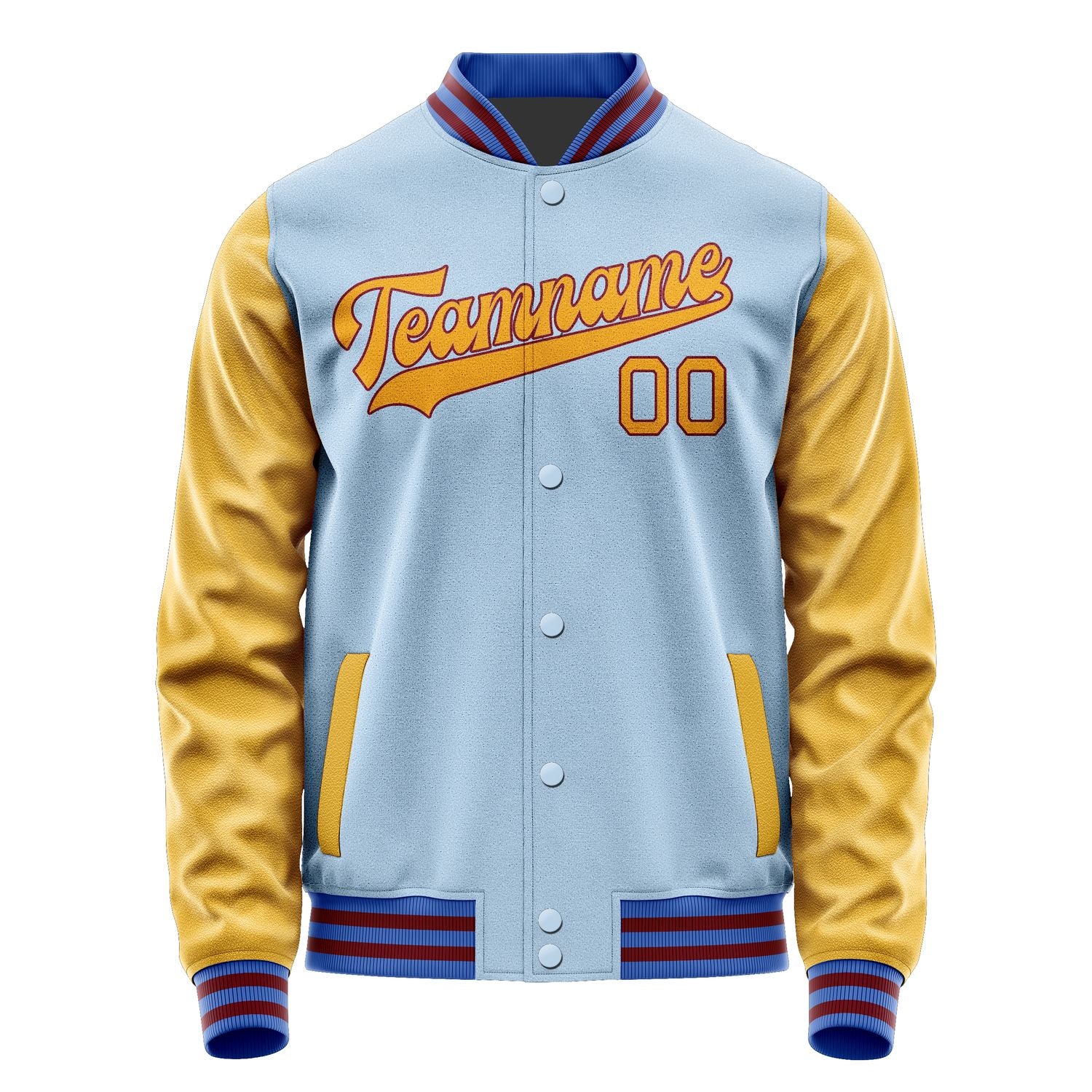 Custom Light Blue Yellow Jacket JA0808190915B31519