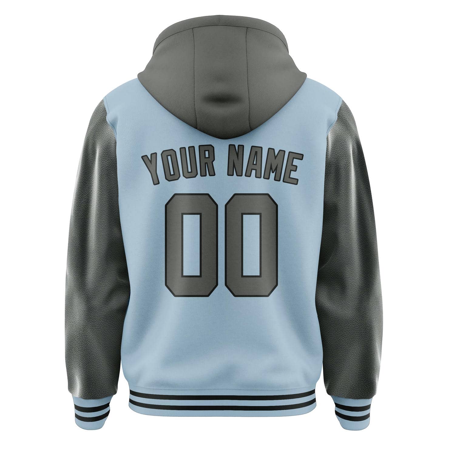 Custom Light Blue Dark Grey Jacket