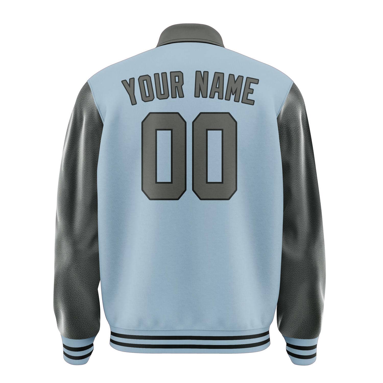 Custom Light Blue Dark Grey Jacket