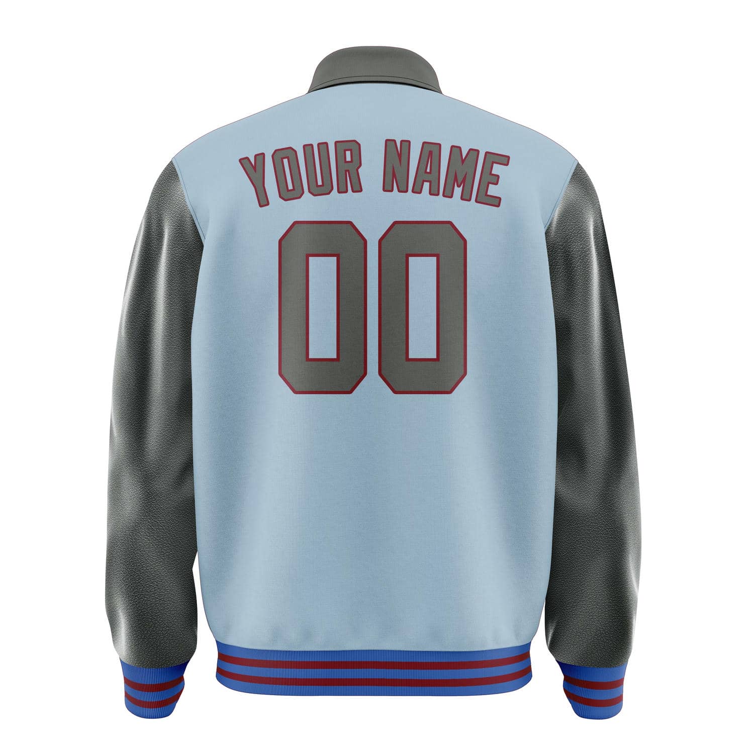 Custom Light Blue Dark Grey Jacket