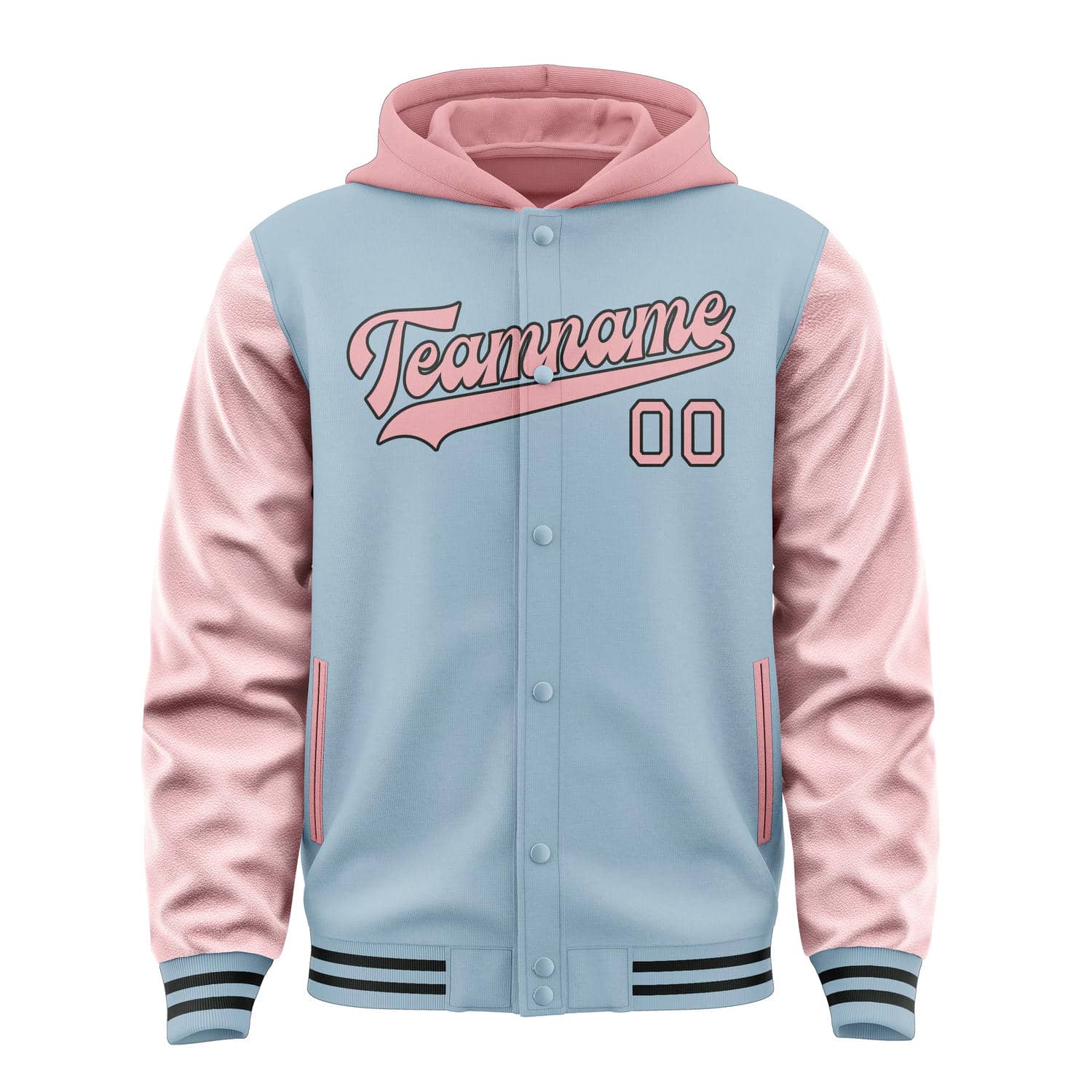 Custom Light Blue Light Pink Jacket