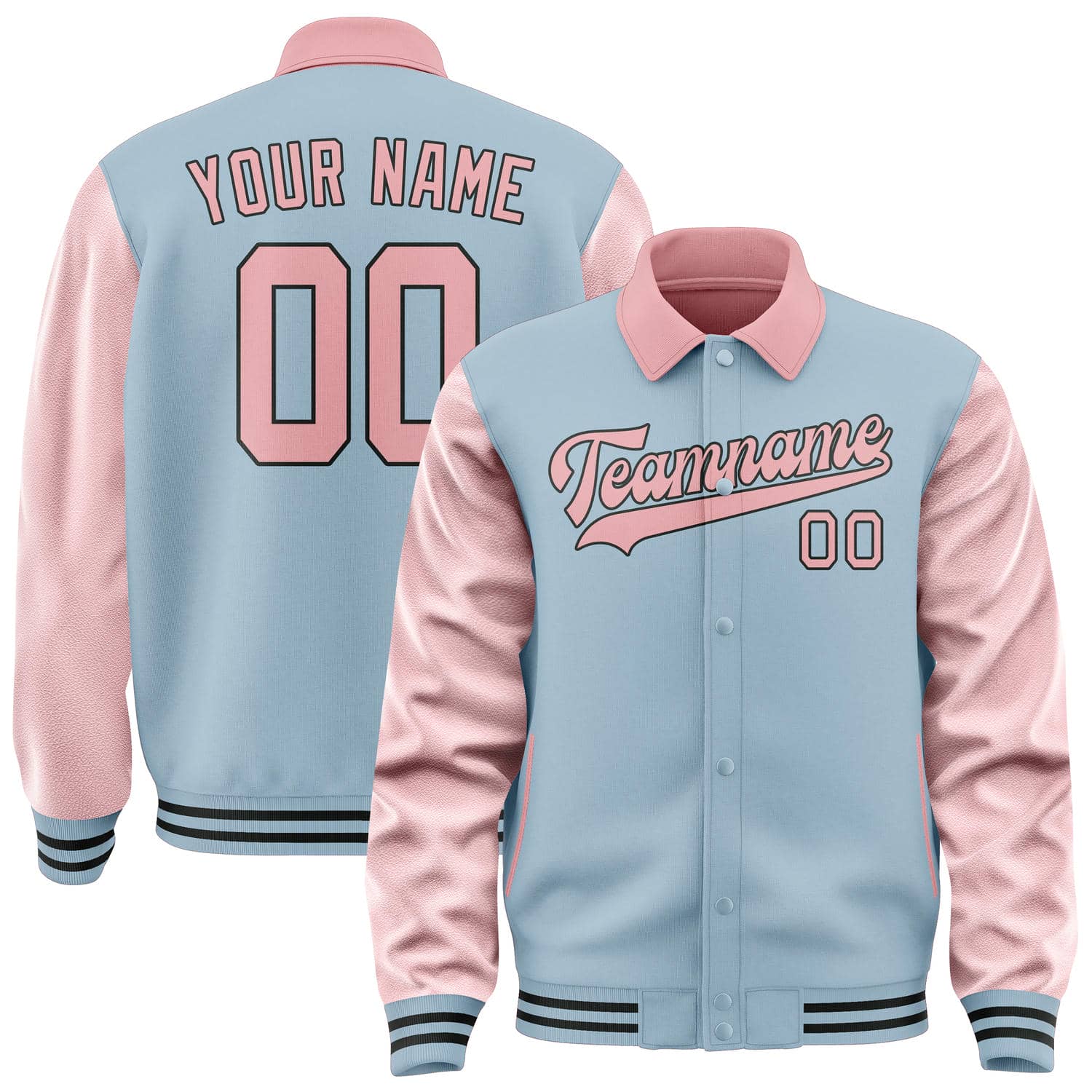 Custom Light Blue Light Pink Jacket