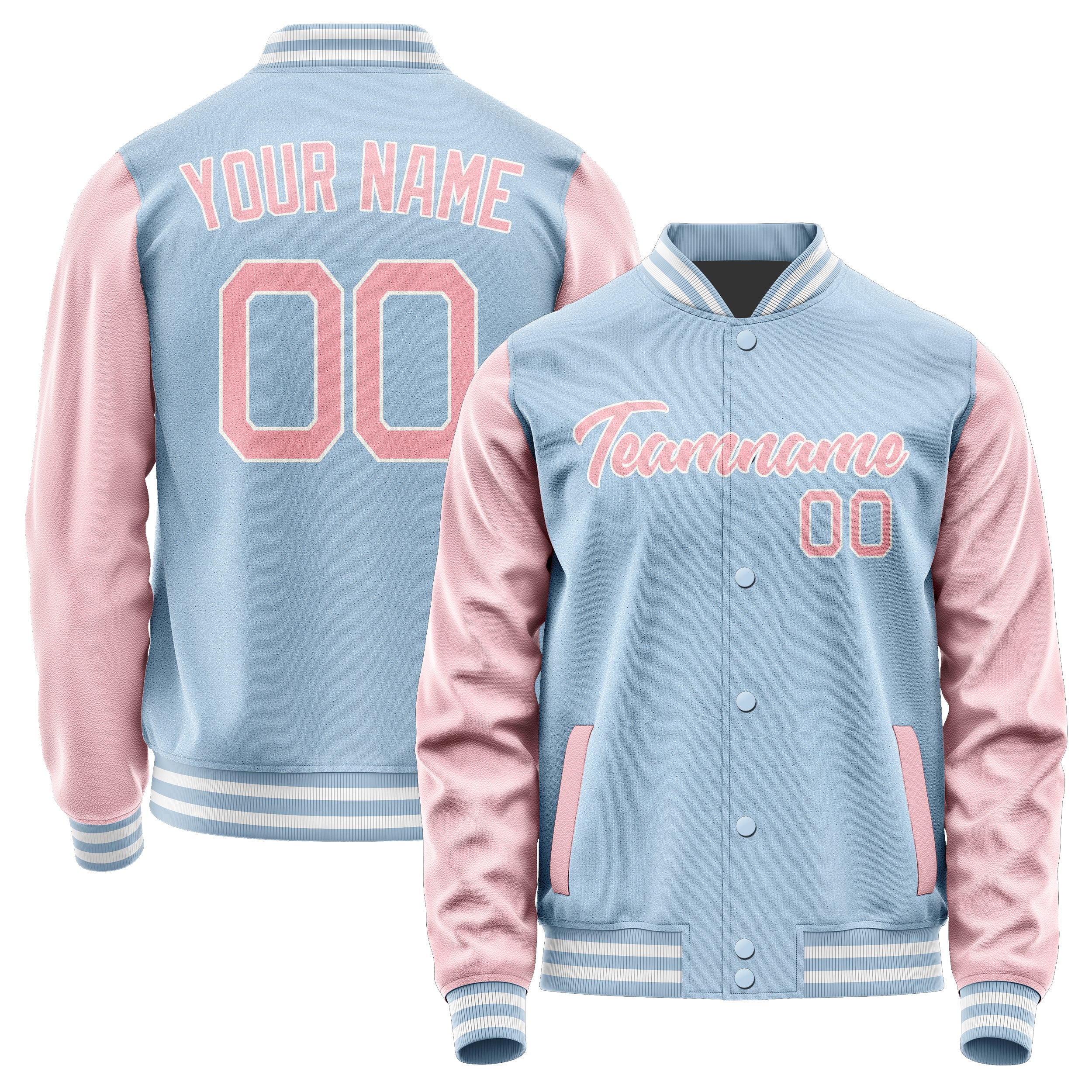 Custom Light Blue Light Pink Jacket JA0808210818B21821